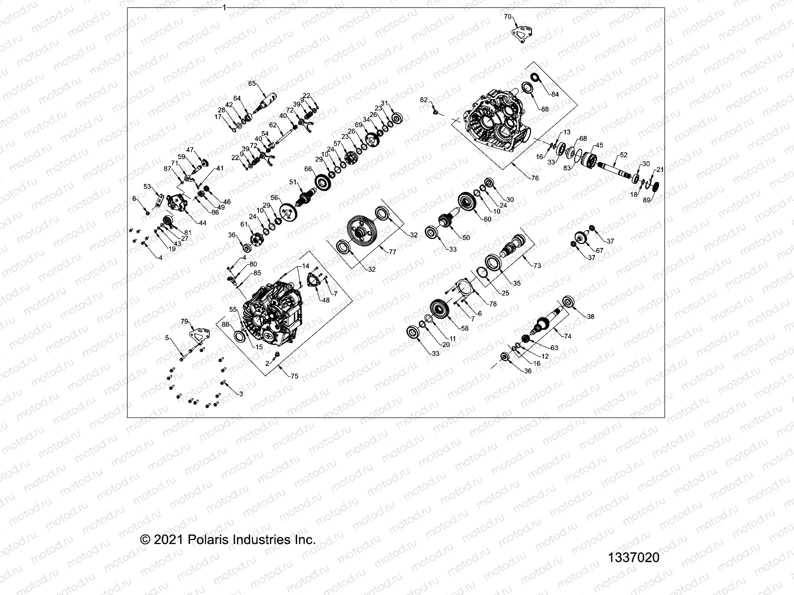 DRIVE TRAIN | DRIVE TRAIN, MAIN GEARCASE INTERNALS - R22RSB99AZ/BZ (1337020)
