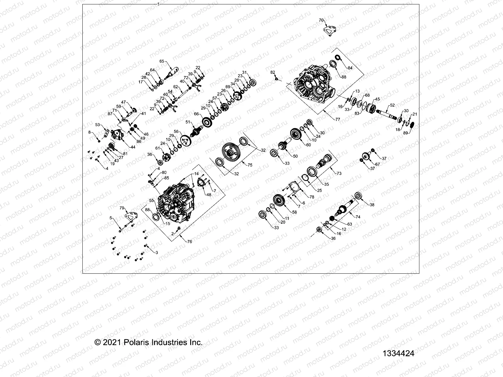 DRIVE TRAIN | DRIVE TRAIN, MAIN GEARCASE INTERNALS - R22RSM99AG (1334424)