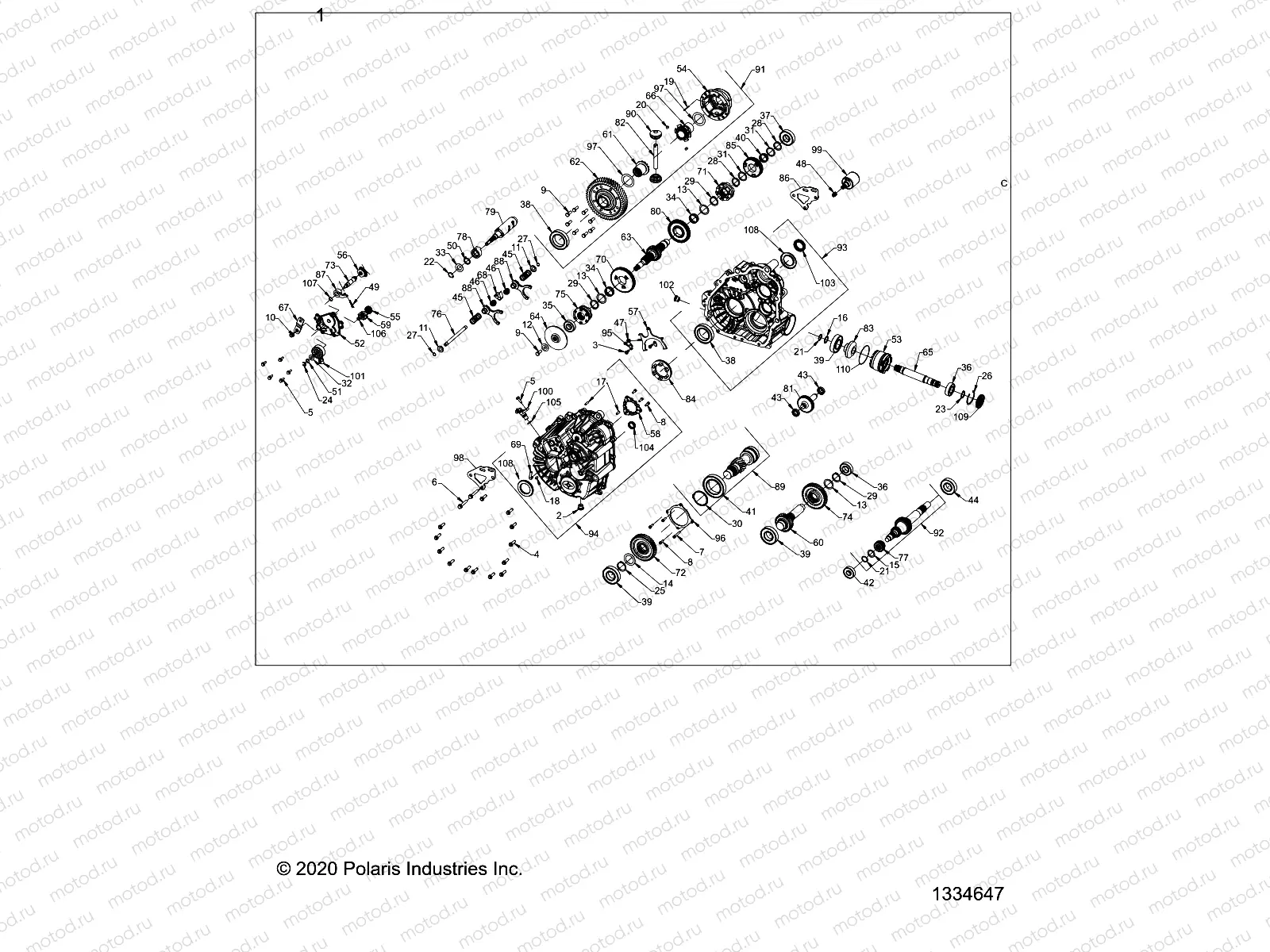DRIVE TRAIN | DRIVE TRAIN, MAIN GEARCASE INTERNALS - R23RRE99FJ/RRS99CJ/F9/FJ/C9/CK (1334647)
