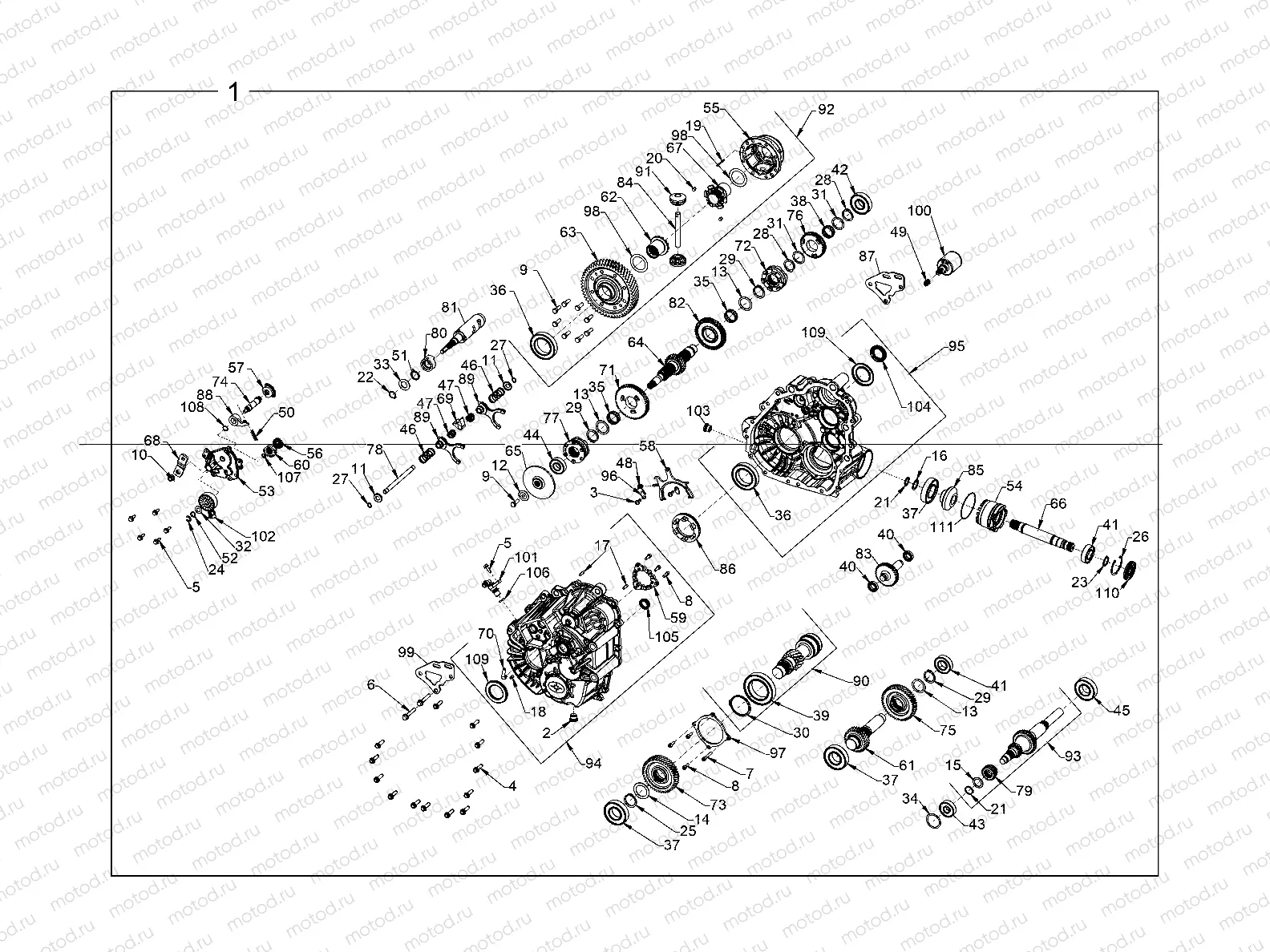 DRIVE TRAIN | DRIVE TRAIN, MAIN GEARCASE INTERNALS - R23RRED4FA/DA/SD4CA/CK (1334429)