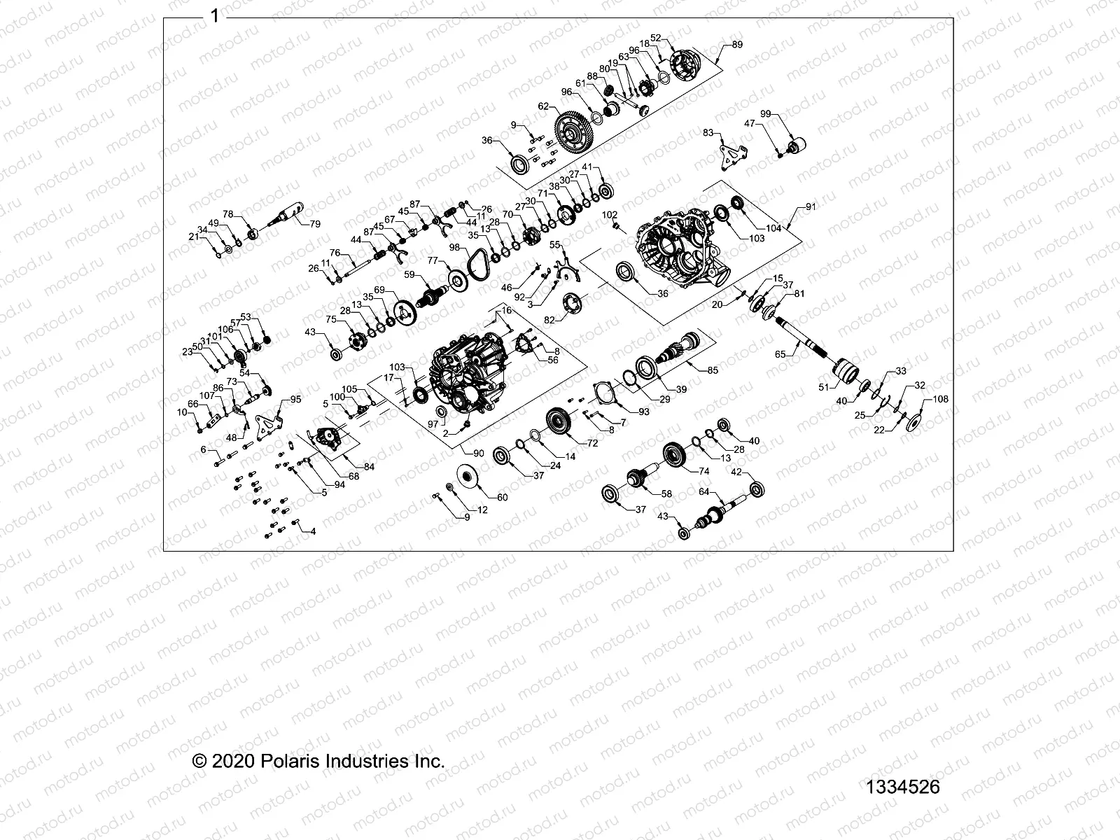 DRIVE TRAIN | DRIVE TRAIN, MAIN GEARCASE INTERNALS - R23TAE99FD/SCD/SFD/SCK (1334526)