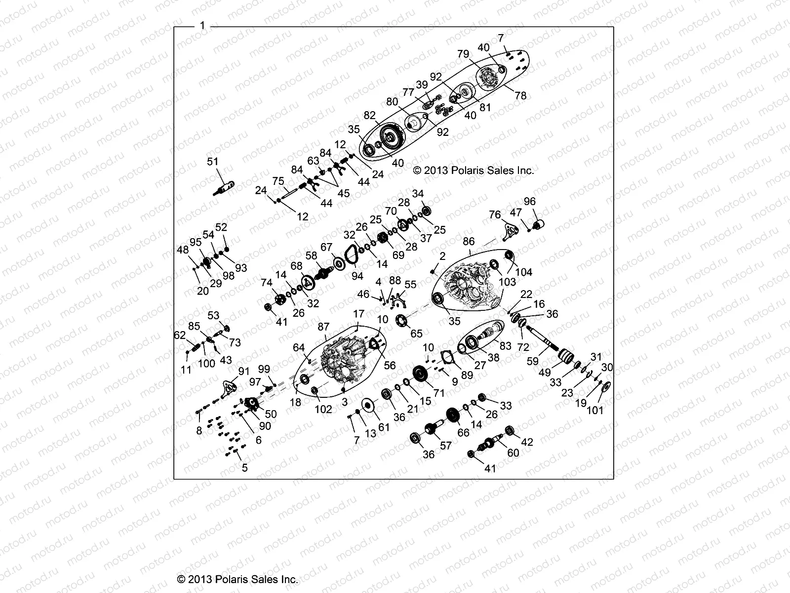 DRIVE TRAIN | DRIVE TRAIN, MAIN GEARCASE INTERNALS - Z14ST1EFX (49RGRGEARCASE1333237)