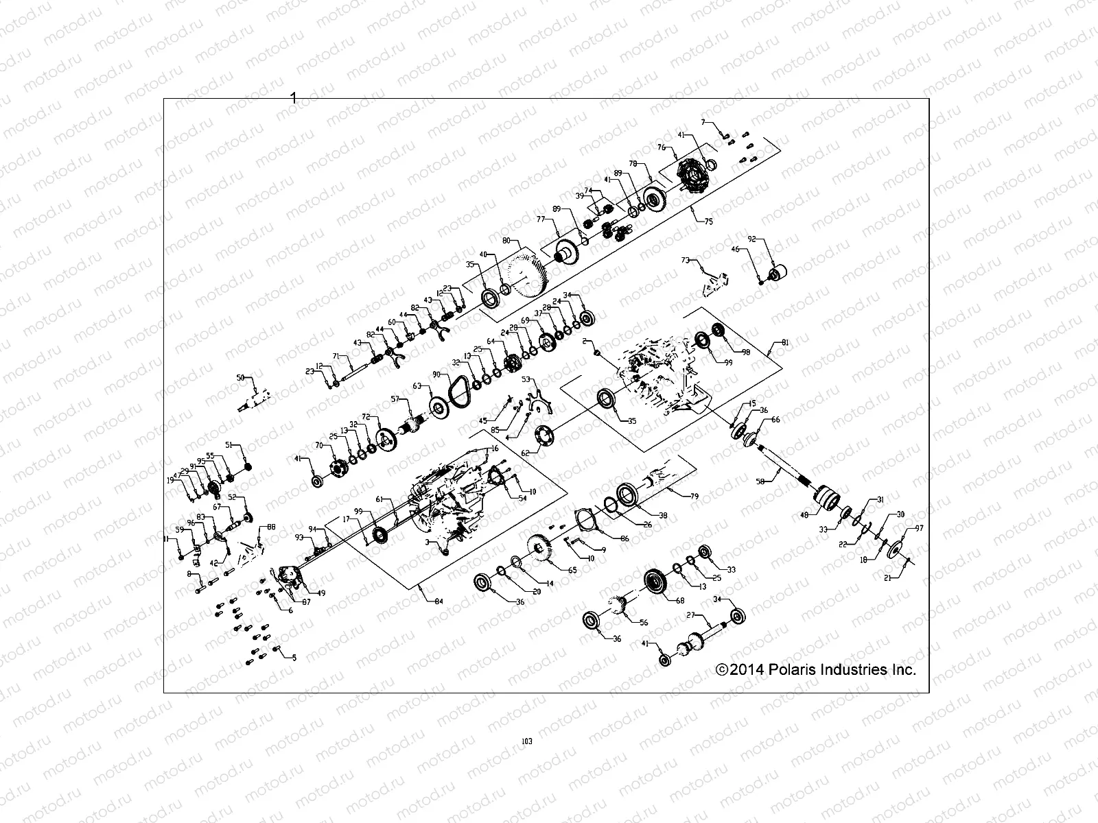 DRIVE TRAIN | DRIVE TRAIN, MAIN GEARCASE INTERNALS - Z15VAE87AK/AS/AI/AN/X87AL (49RGRGEARCASE1333267)