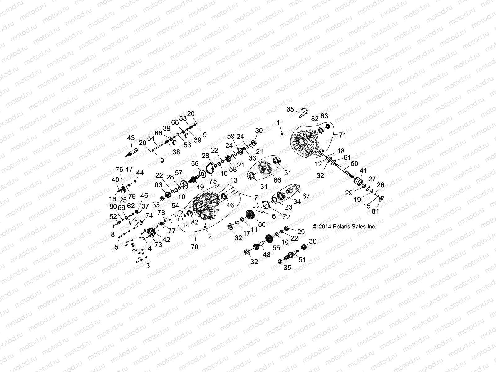 DRIVE TRAIN | DRIVE TRAIN, MAIN GEARCASE INTERNALS - Z15VDE99AT/AV/AW/LP/AO/AP/AZ/NV/NW/K99AA/AU (49RGRGEARCASE1333349)