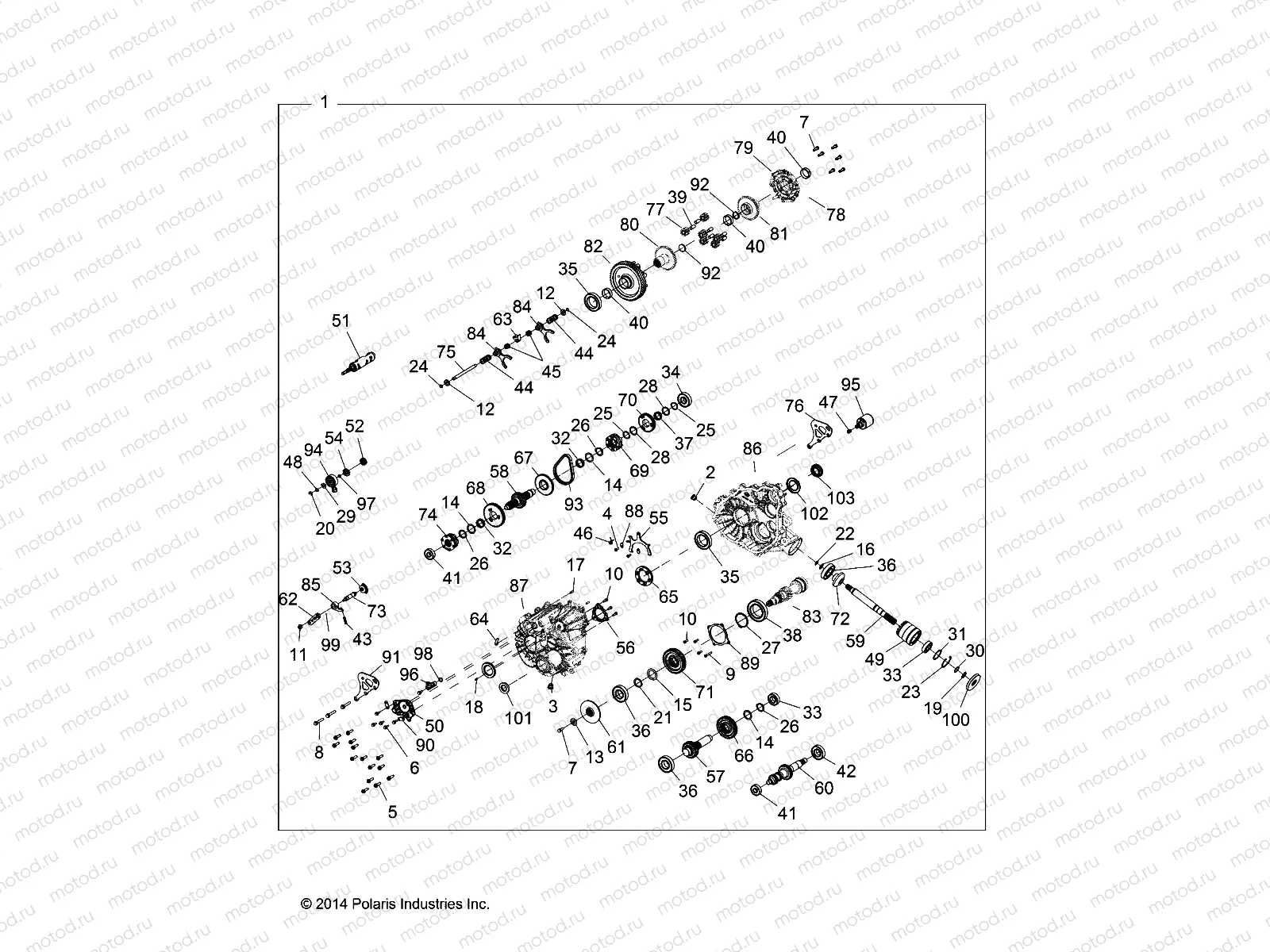 DRIVE TRAIN | DRIVE TRAIN, MAIN GEARCASE INTERNALS - Z15VDE99FV (49RGRGEARCASE151KEU)