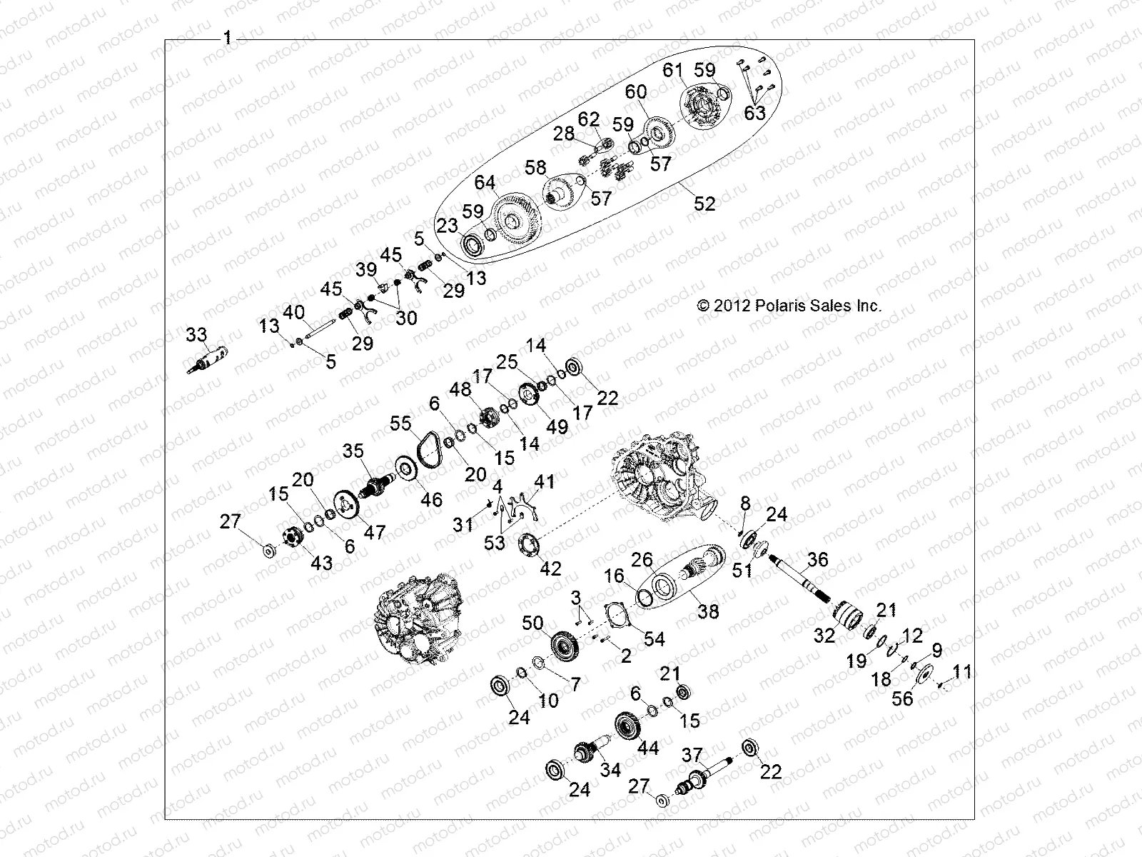 DRIVE TRAIN | DRIVE TRAIN, MAIN GEARCASE INTERNALS - Z15VHE57AS/AK (49RGRTRANSINTL1333084)