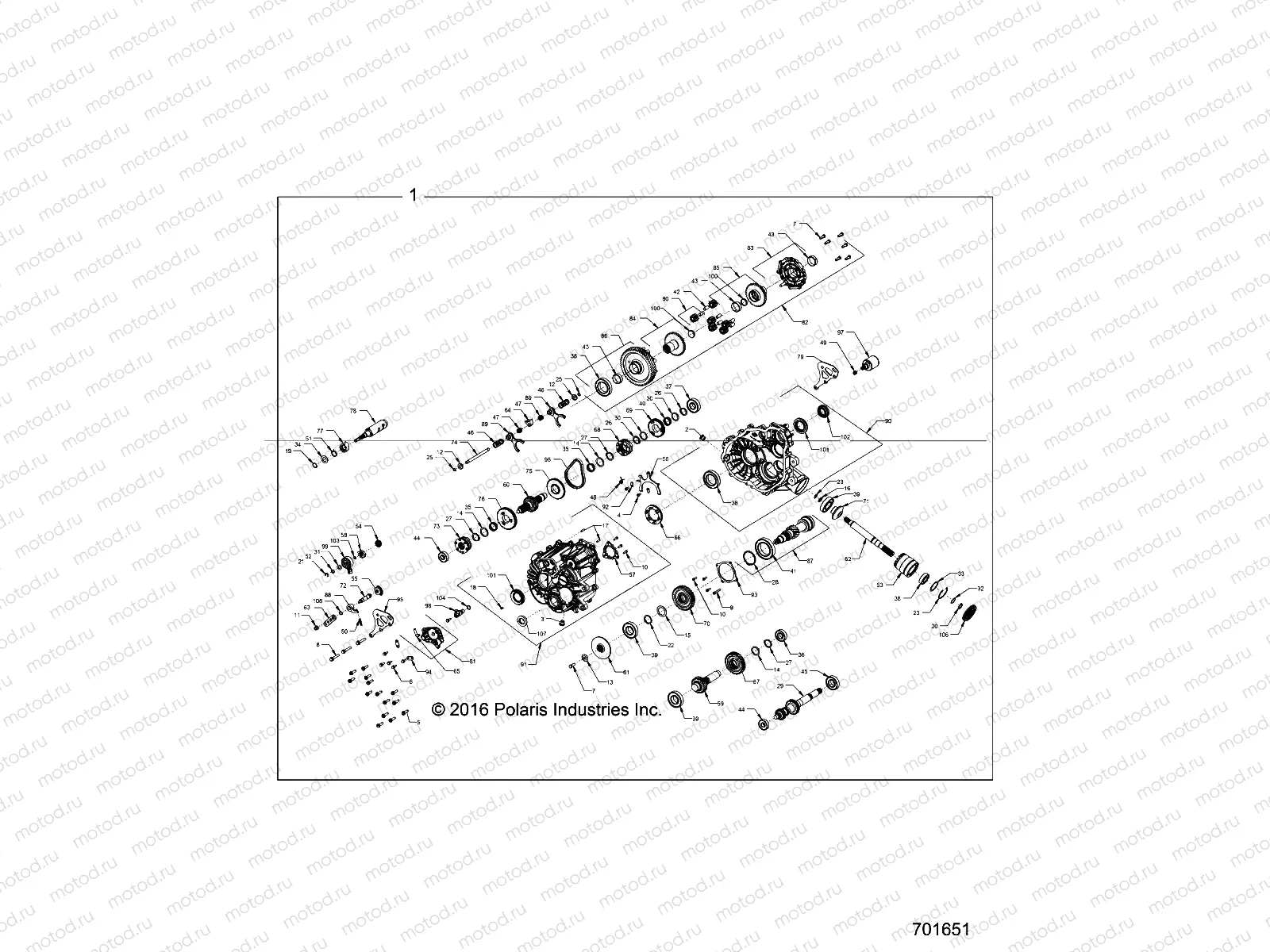 DRIVE TRAIN | DRIVE TRAIN, MAIN GEARCASE INTERNALS - Z17VDE99FM/S99FM/CM (701651)