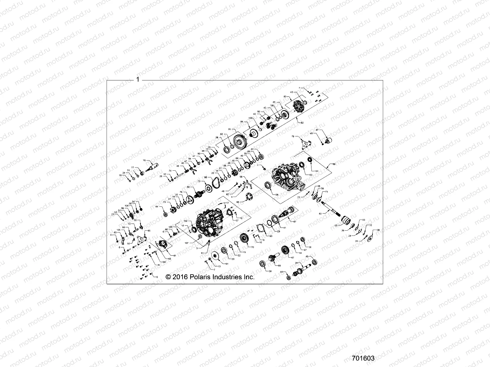 DRIVE TRAIN | DRIVE TRAIN, MAIN GEARCASE INTERNALS - Z18VBE87F2/S87C2/CU (701603)