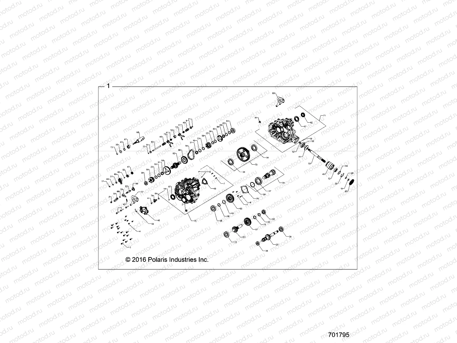 DRIVE TRAIN | DRIVE TRAIN, MAIN GEARCASE INTERNALS - Z18VDM/R99AL/BL (701795)