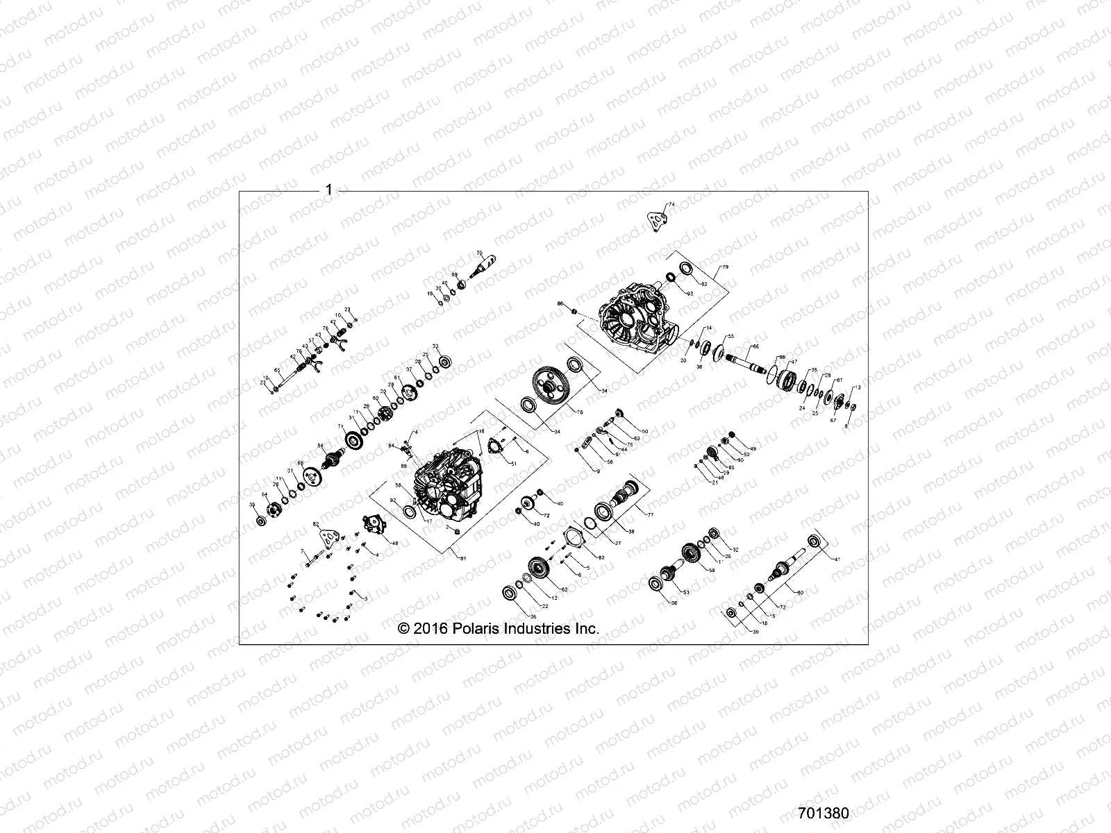 DRIVE TRAIN | DRIVE TRAIN, MAIN GEARCASE INTERNALS - Z18VDS92CF/CU (701380)