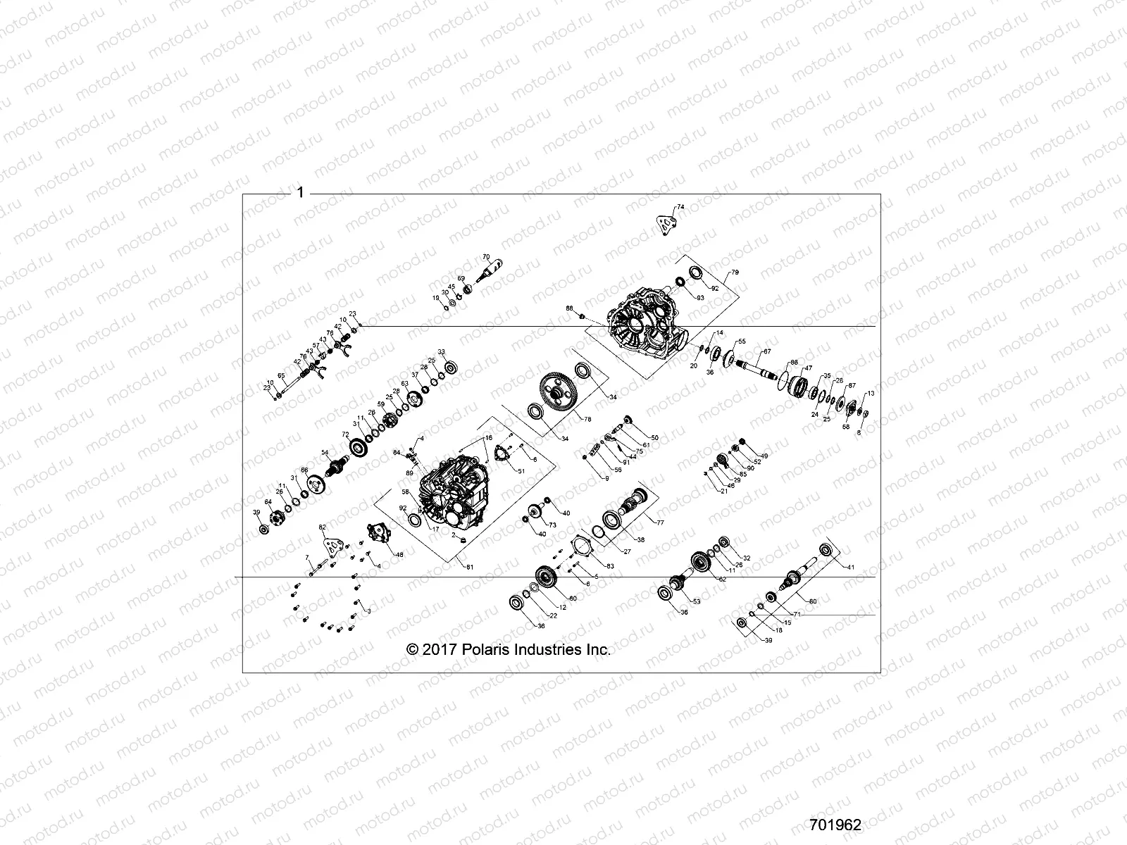DRIVE TRAIN | DRIVE TRAIN, MAIN GEARCASE INTERNALS - Z18VFE92BB/BM/BS/BU/LBK (701962)