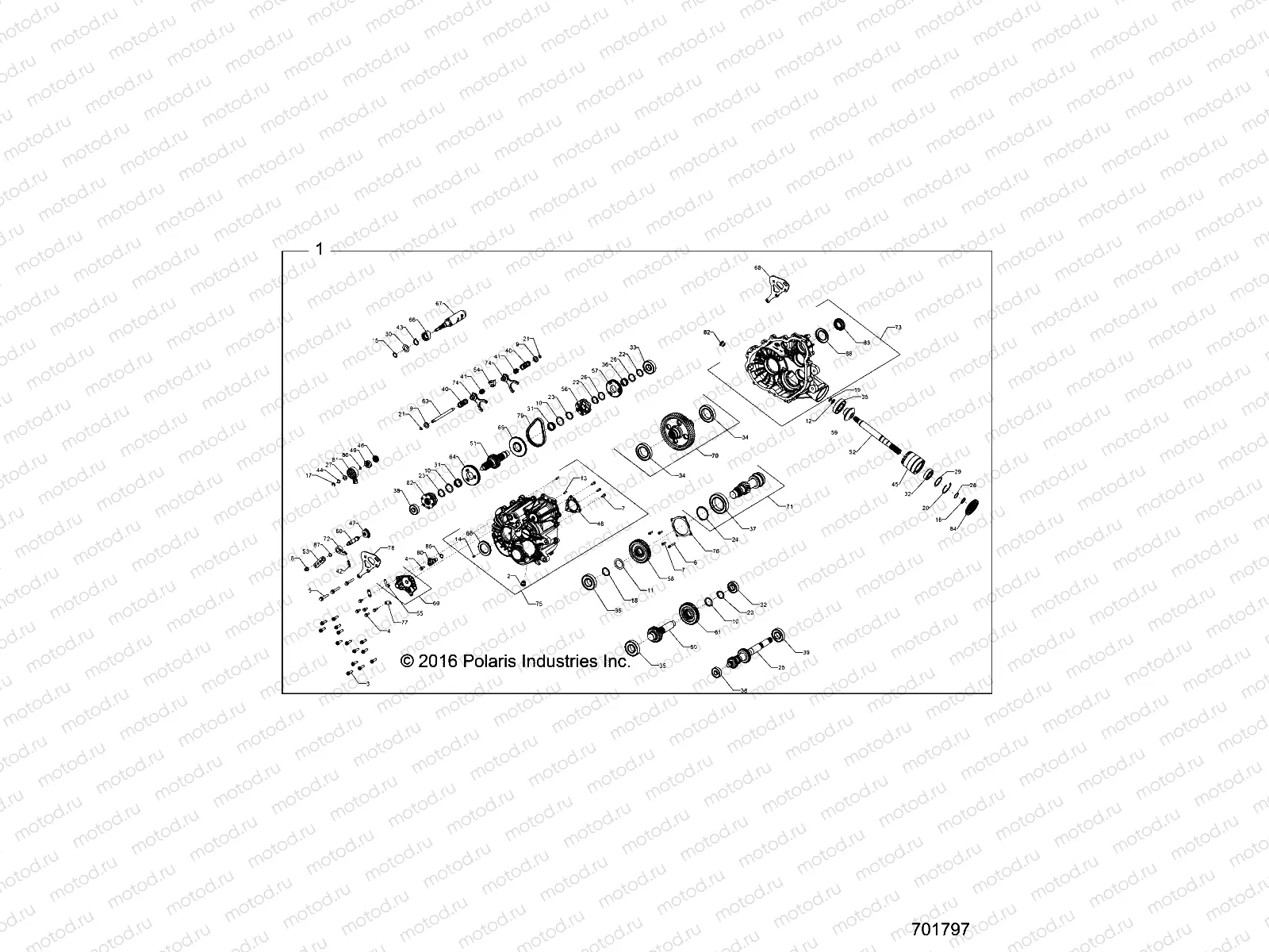 DRIVE TRAIN | DRIVE TRAIN, MAIN GEARCASE INTERNALS - Z18VFE99NK (701797)