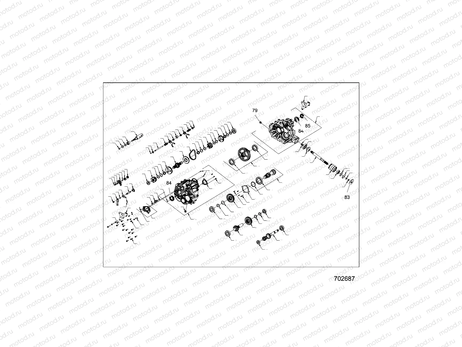 DRIVE TRAIN | DRIVE TRAIN, MAIN GEARCASE INTERNALS - Z20A4E99AH/LH (702687)