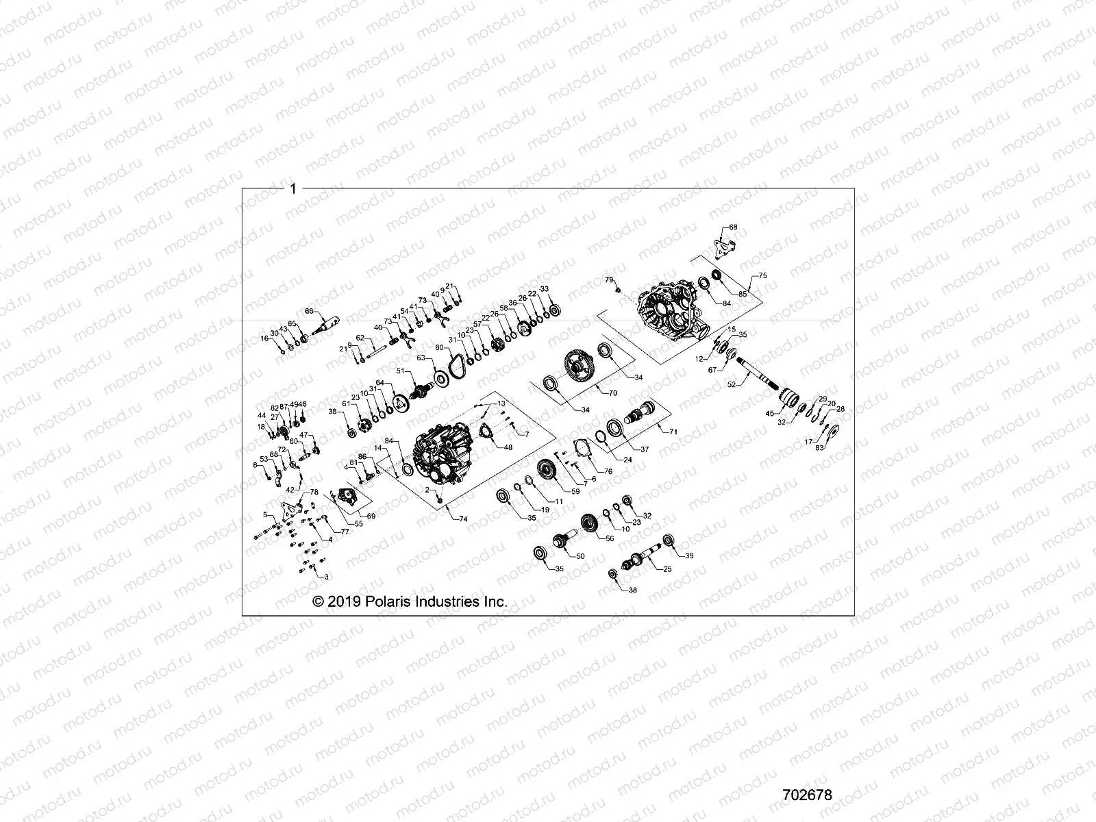 DRIVE TRAIN | DRIVE TRAIN, MAIN GEARCASE INTERNALS - Z20A5A87B2/E87BP/BK/BX (702678)