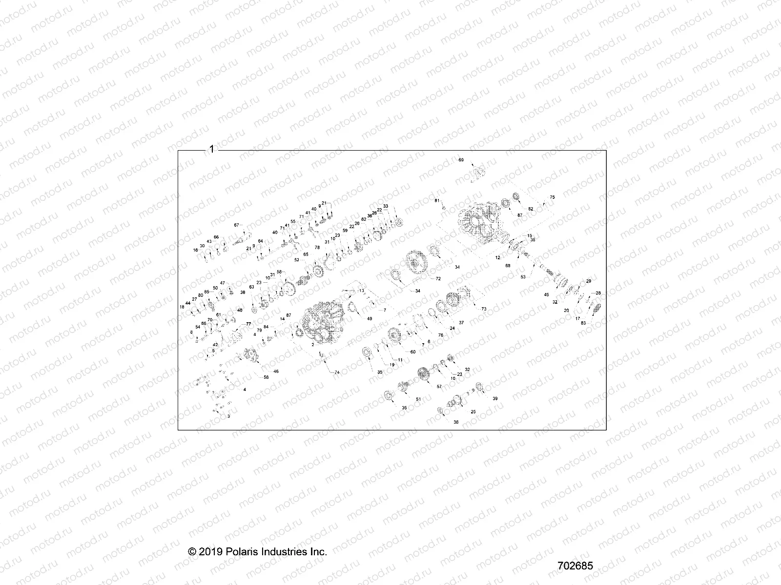 DRIVE TRAIN | DRIVE TRAIN, MAIN GEARCASE INTERNALS - Z20N4M99AL (702685)