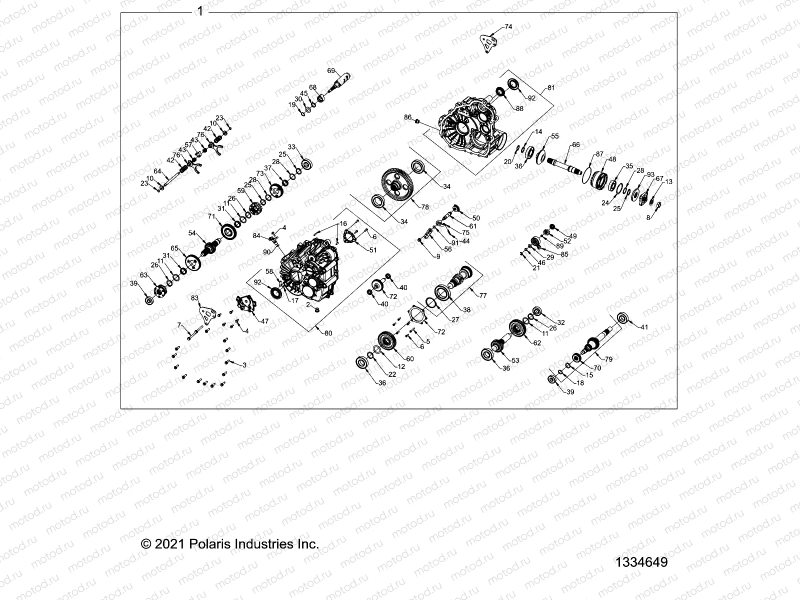 DRIVE TRAIN | DRIVE TRAIN, MAIN GEARCASE INTERNALS - Z21PAE92AE/AN/BE/BN/L92AL/AT/BL/BT (1334649)