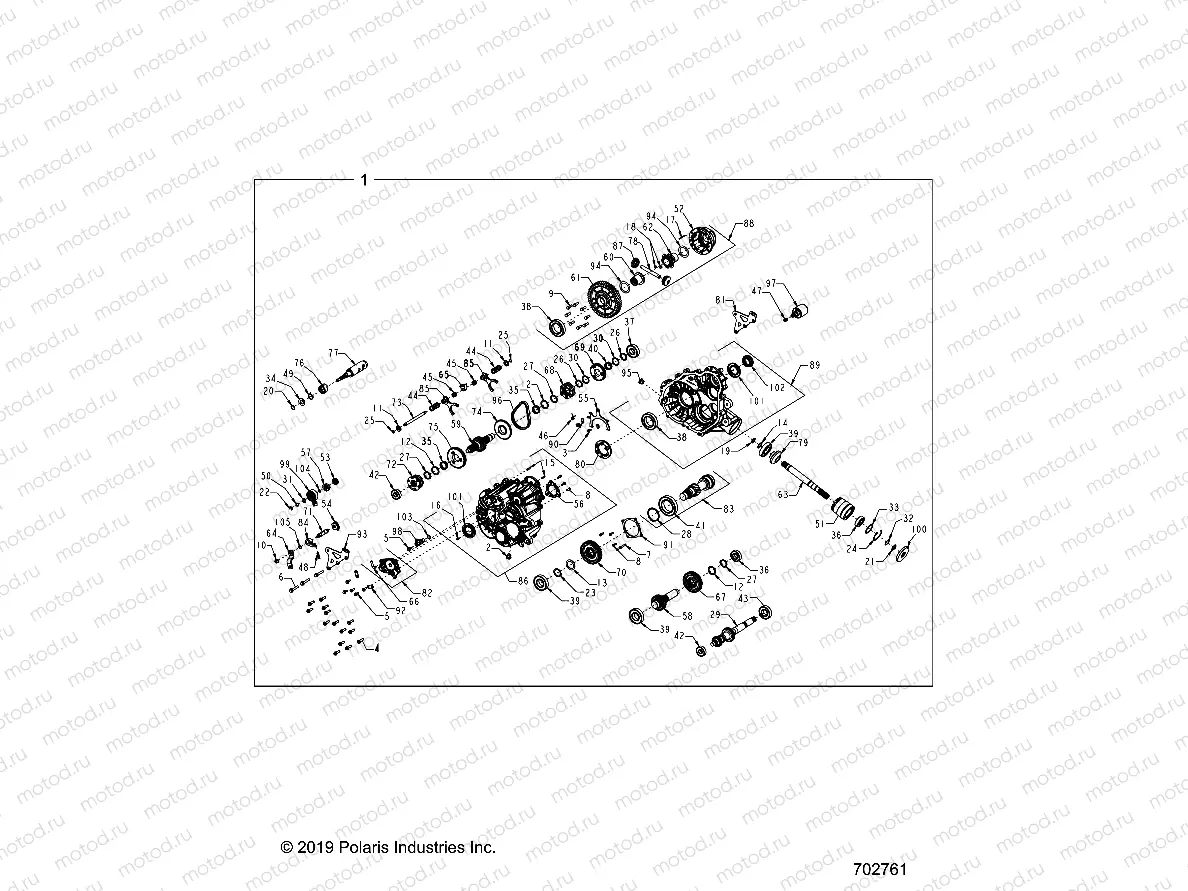 DRIVE TRAIN | DRIVE TRAIN, MAIN GEARCASE INTERNALS - Z22A5P87A5 (702761)