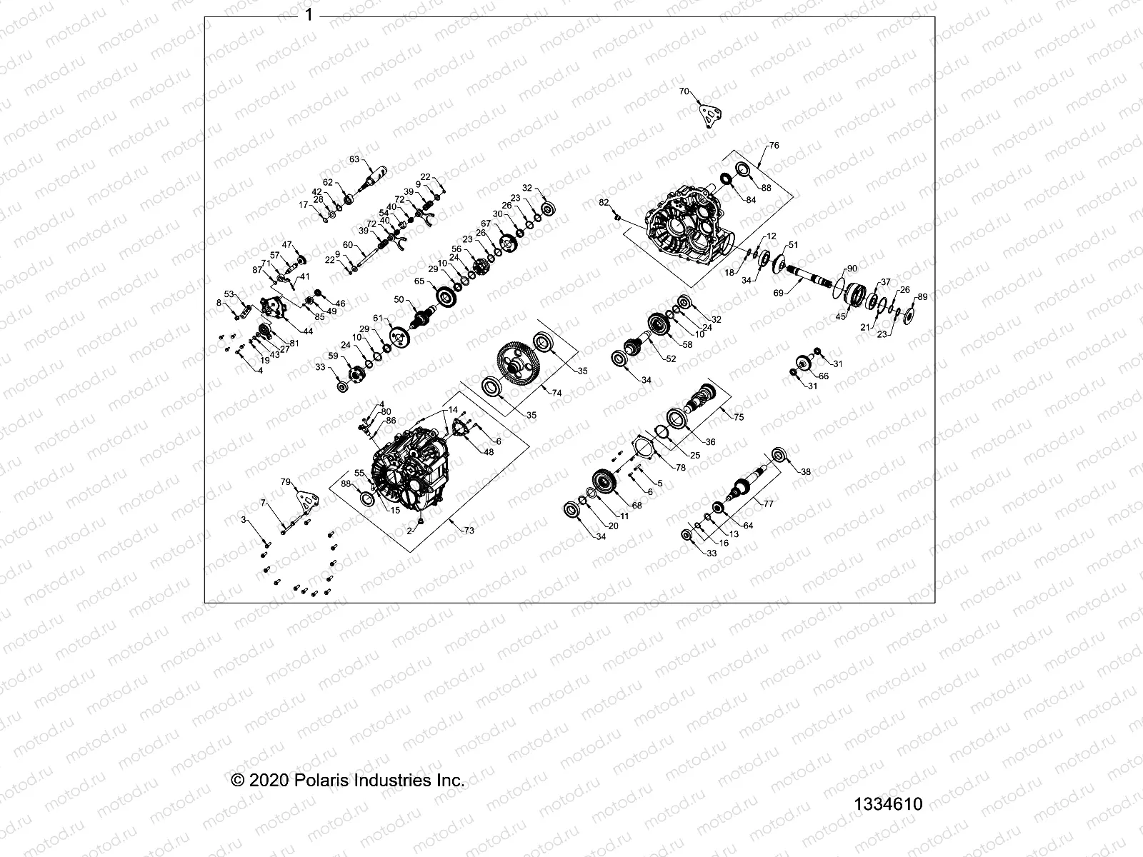 DRIVE TRAIN | DRIVE TRAIN, MAIN GEARCASE INTERNALS - Z22M4D92AJ/AK/BJ/BK (1334610)