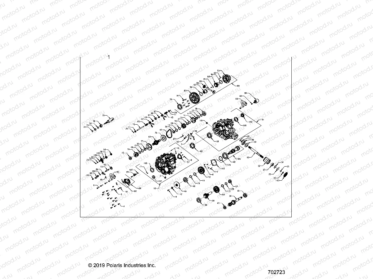 DRIVE TRAIN | DRIVE TRAIN, MAIN GEARCASE INTERNALS - Z22NAS99CZ (702723)