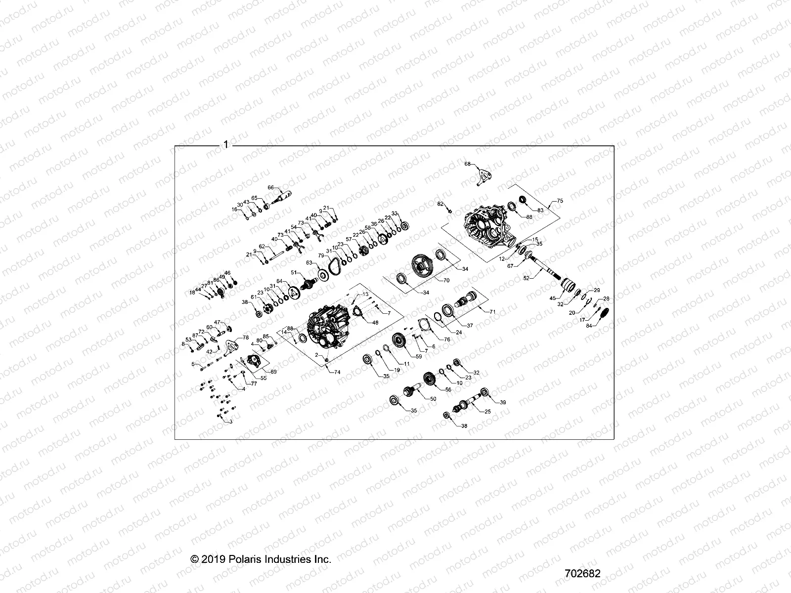 DRIVE TRAIN | DRIVE TRAIN, MAIN GEARCASE INTERNALS - Z23NAK99A/99B (702682)