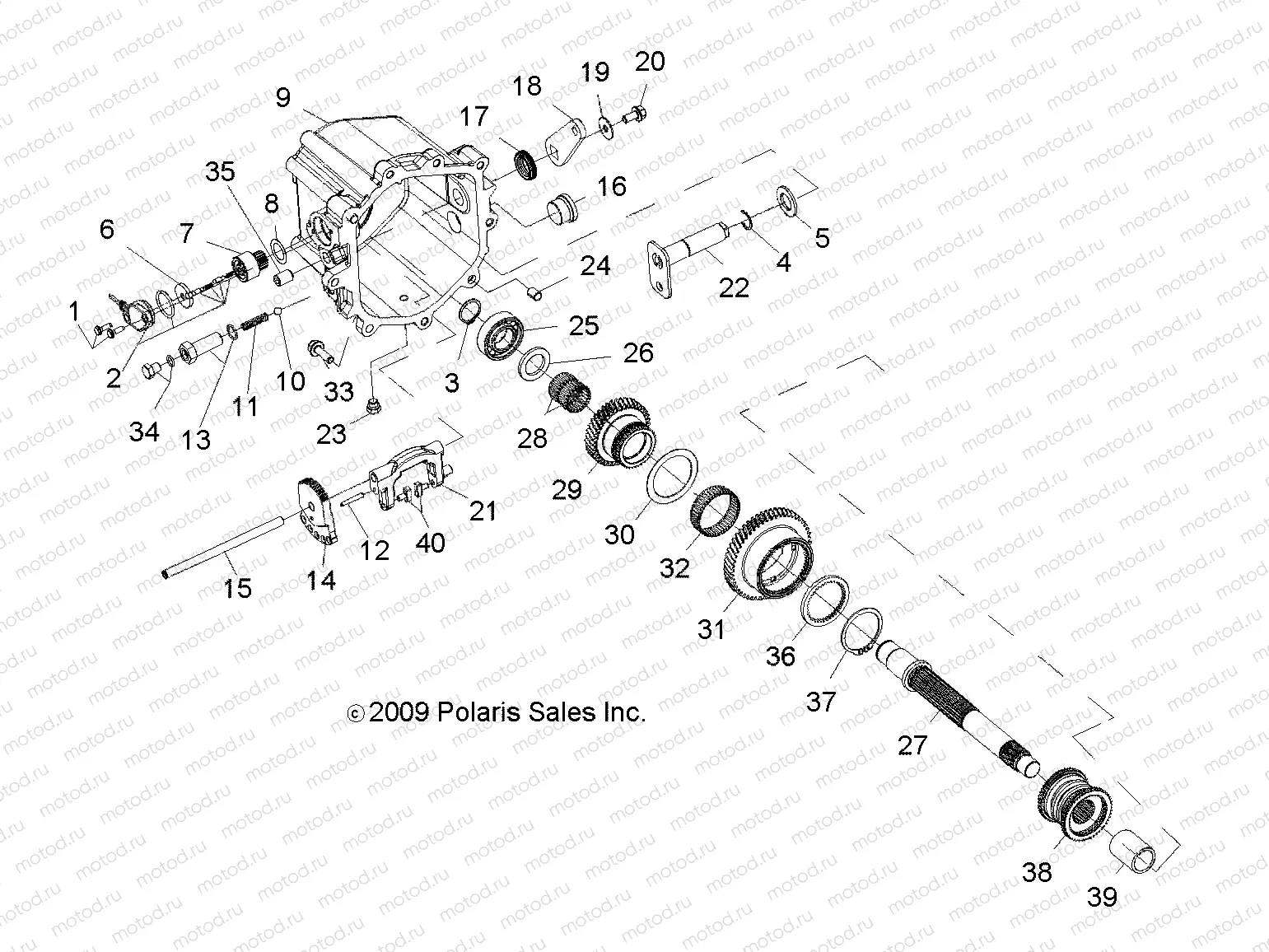 DRIVE TRAIN | DRIVE TRAIN, MAIN GEARCASE INTL COMP 2 (BUILT 10/15/08 AND BEFORE) - R09VH76 ALL OPTIONS (49RGRTRANSINTL209RZRB)