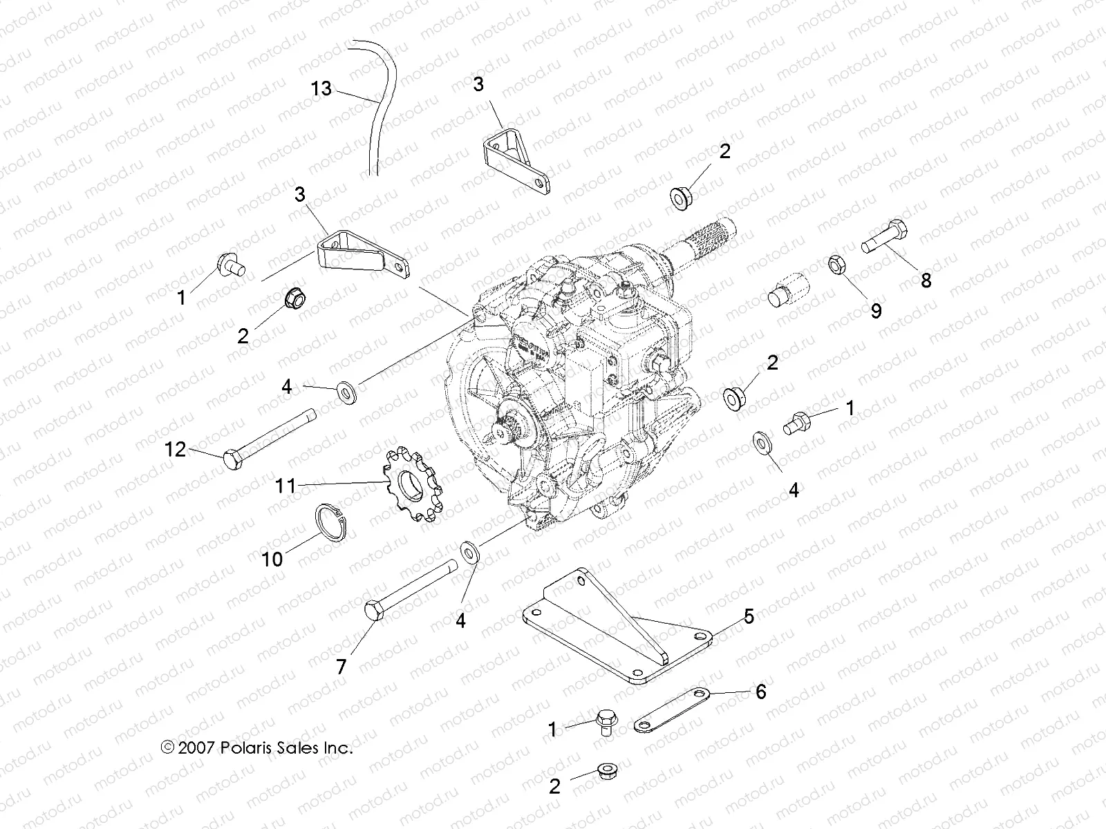 DRIVE TRAIN | DRIVE TRAIN, MAIN GEARCASE MOUNTING - A08BA50FA (49ATVTRANMTG08SCRAM2X4)