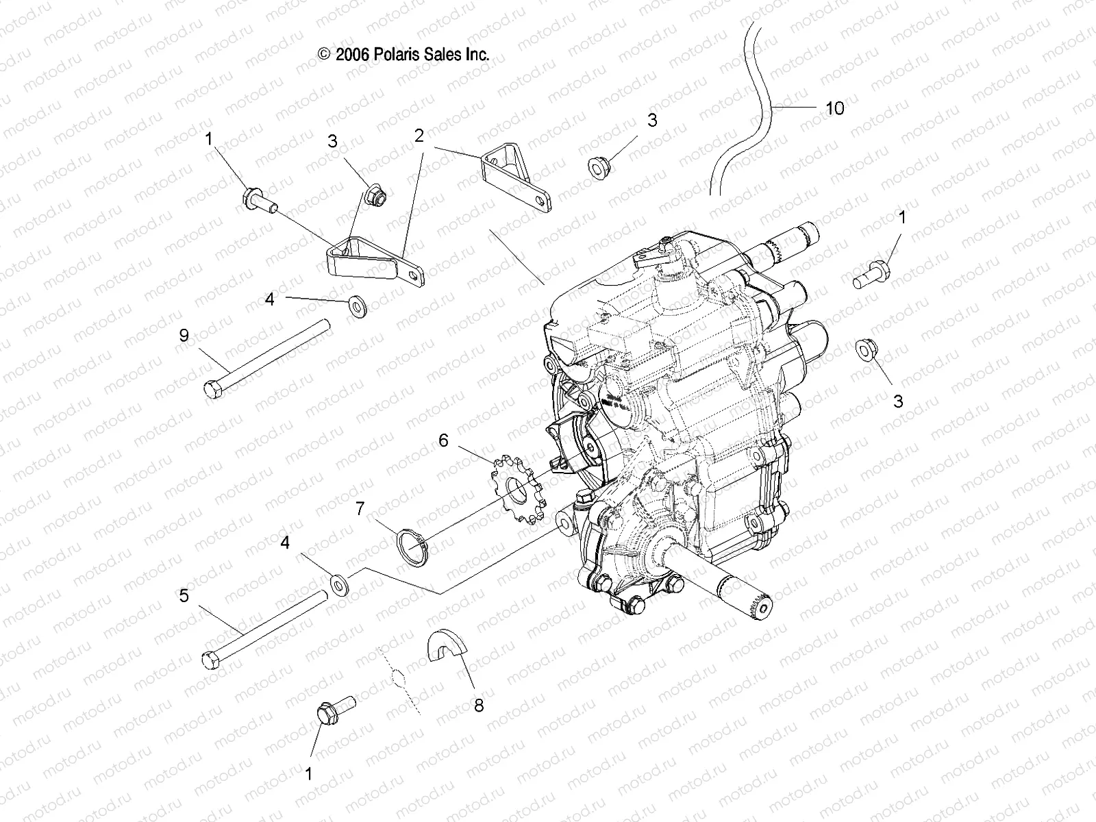 DRIVE TRAIN | DRIVE TRAIN, MAIN GEARCASE MOUNTING - A08BG50AA (49ATVGEARCASEMTGSCRAM)