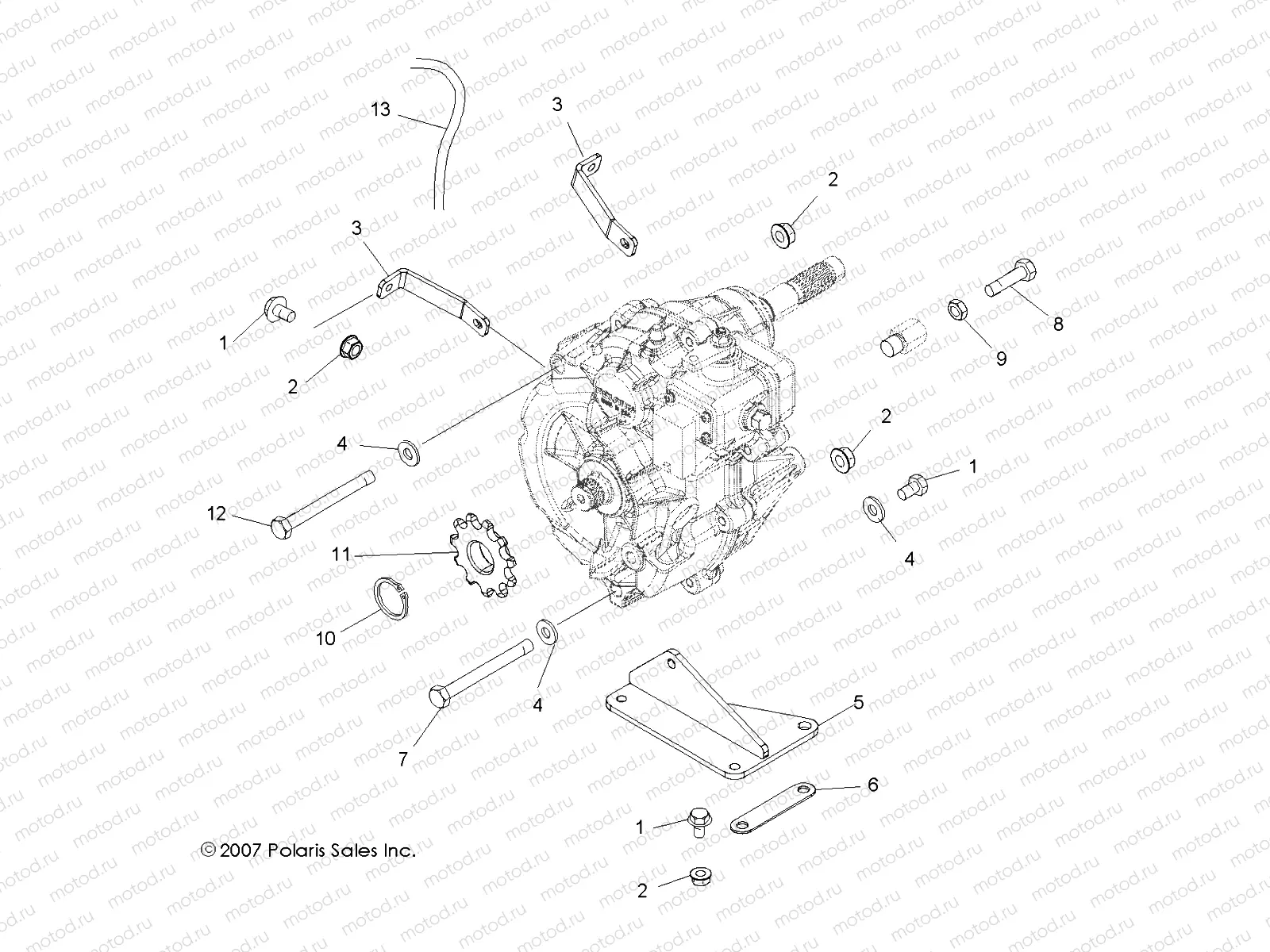 DRIVE TRAIN | DRIVE TRAIN, MAIN GEARCASE MOUNTING - A09BA32AA (49ATVTRANMTG08TB)