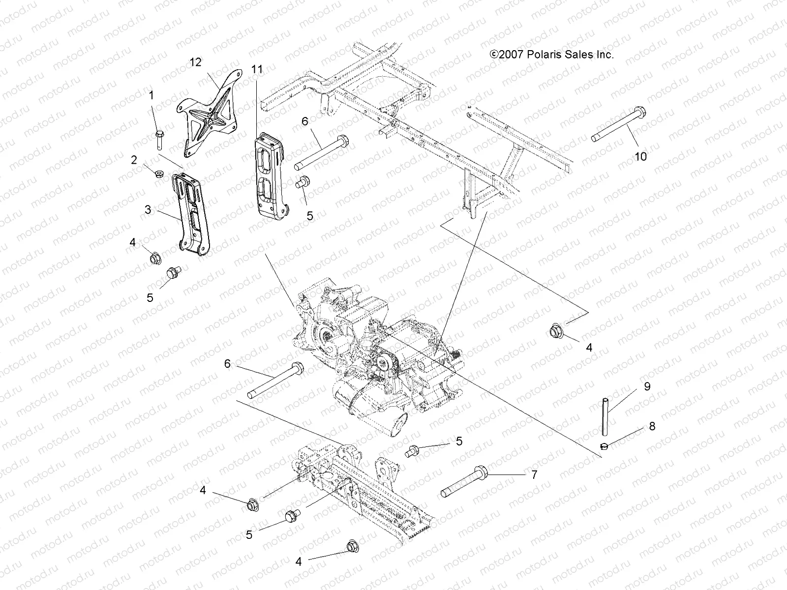 DRIVE TRAIN | DRIVE TRAIN, MAIN GEARCASE MOUNTING - A09TN50AX/AZ (49ATVGEARCASEMTG09SPX25)
