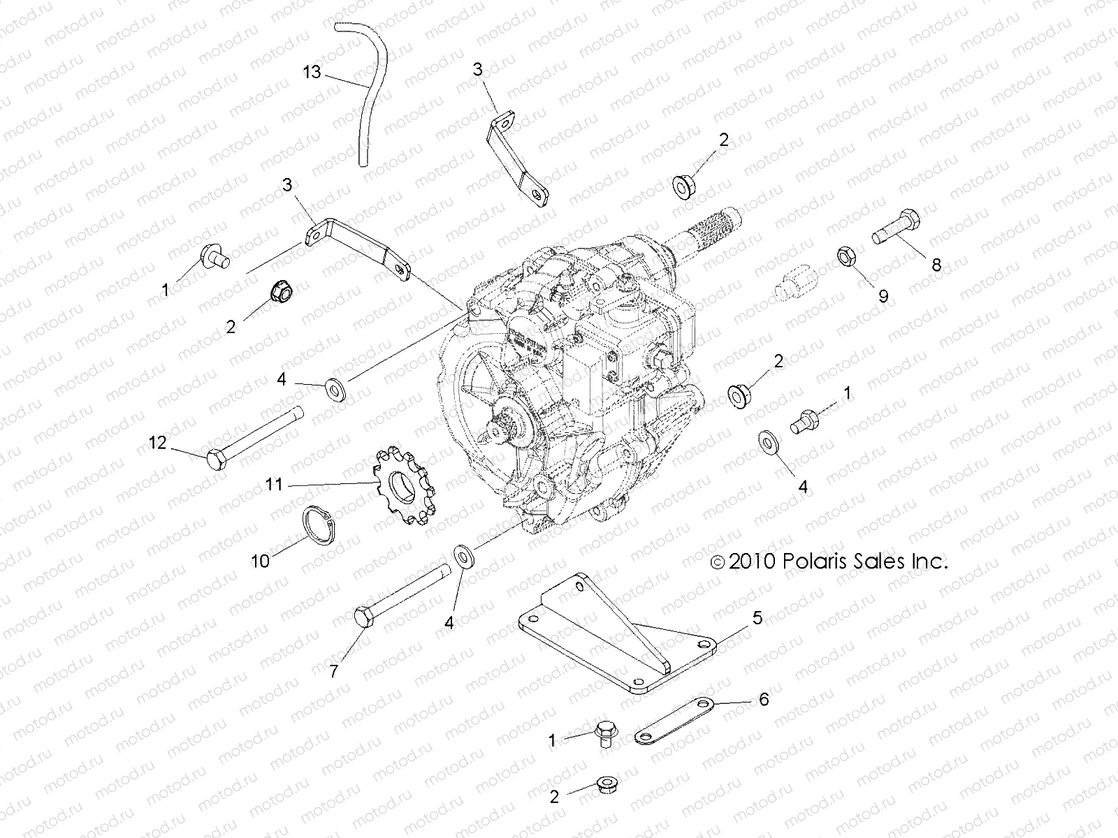 DRIVE TRAIN | DRIVE TRAIN, MAIN GEARCASE MOUNTING - A11EA32FA (49ATVGEARCASEMTG11BOSSI)