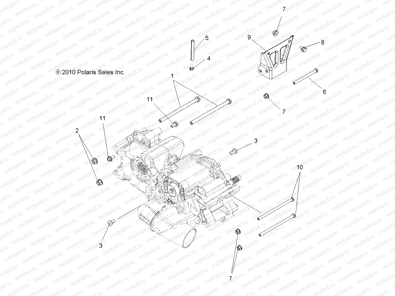 DRIVE TRAIN | DRIVE TRAIN, MAIN GEARCASE MOUNTING - A11MB46FZ (49ATVGEARCASEMTG11HAWK)