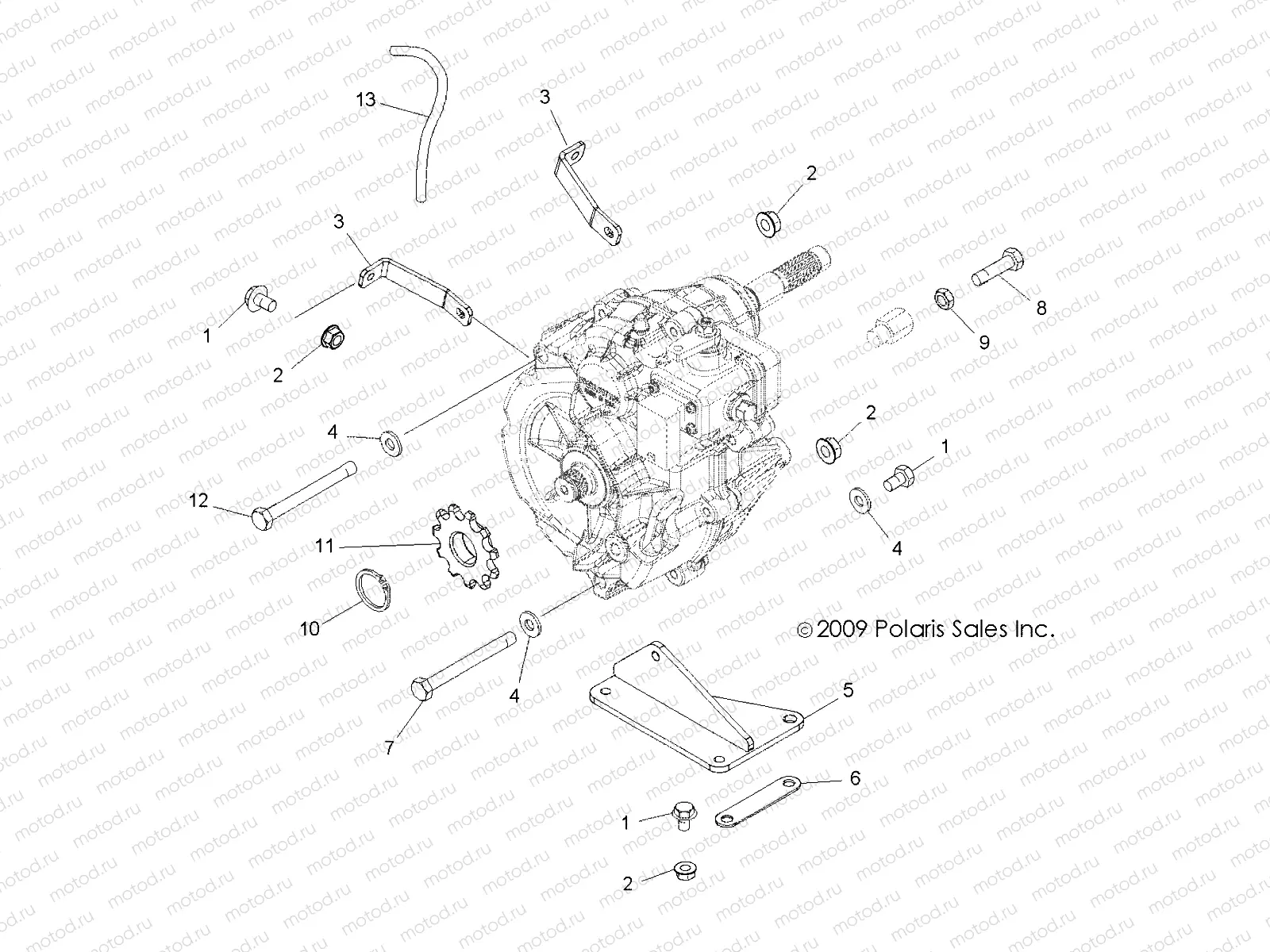 DRIVE TRAIN | DRIVE TRAIN, MAIN GEARCASE MOUNTING - A11NA32FA (49ATVTRANMTG11TBLZR)