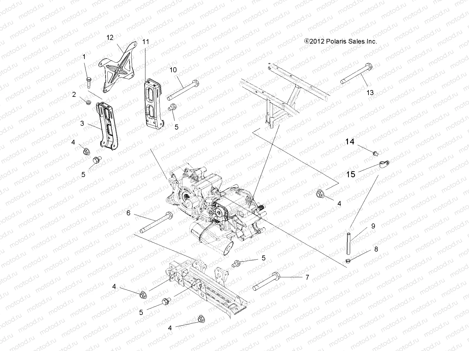 DRIVE TRAIN | DRIVE TRAIN, MAIN GEARCASE MOUNTING - A13DH50AX/AZ (49ATVGEARCASEMTG13SPTRG500)