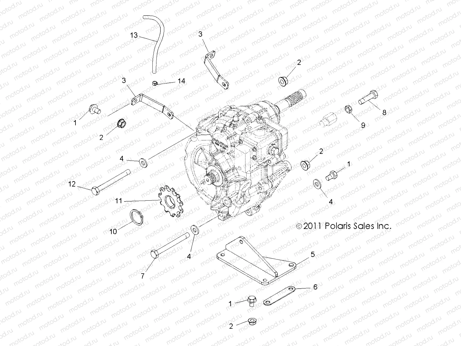 DRIVE TRAIN | DRIVE TRAIN, MAIN GEARCASE MOUNTING - A13EA32FA (49ATVGEARCASEMTG12BOSSI)
