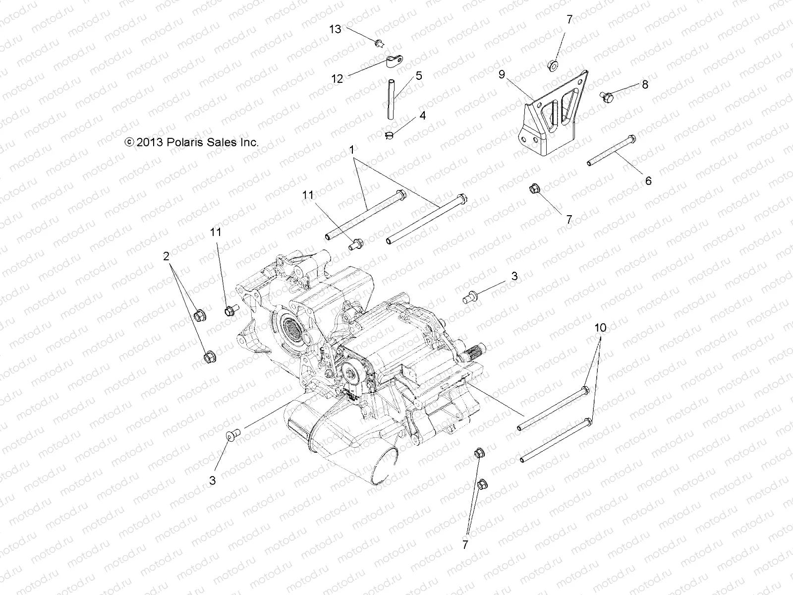 DRIVE TRAIN | DRIVE TRAIN, MAIN GEARCASE MOUNTING - A13MB46FZ (49ATVGEARCASEMTG13HAWK)