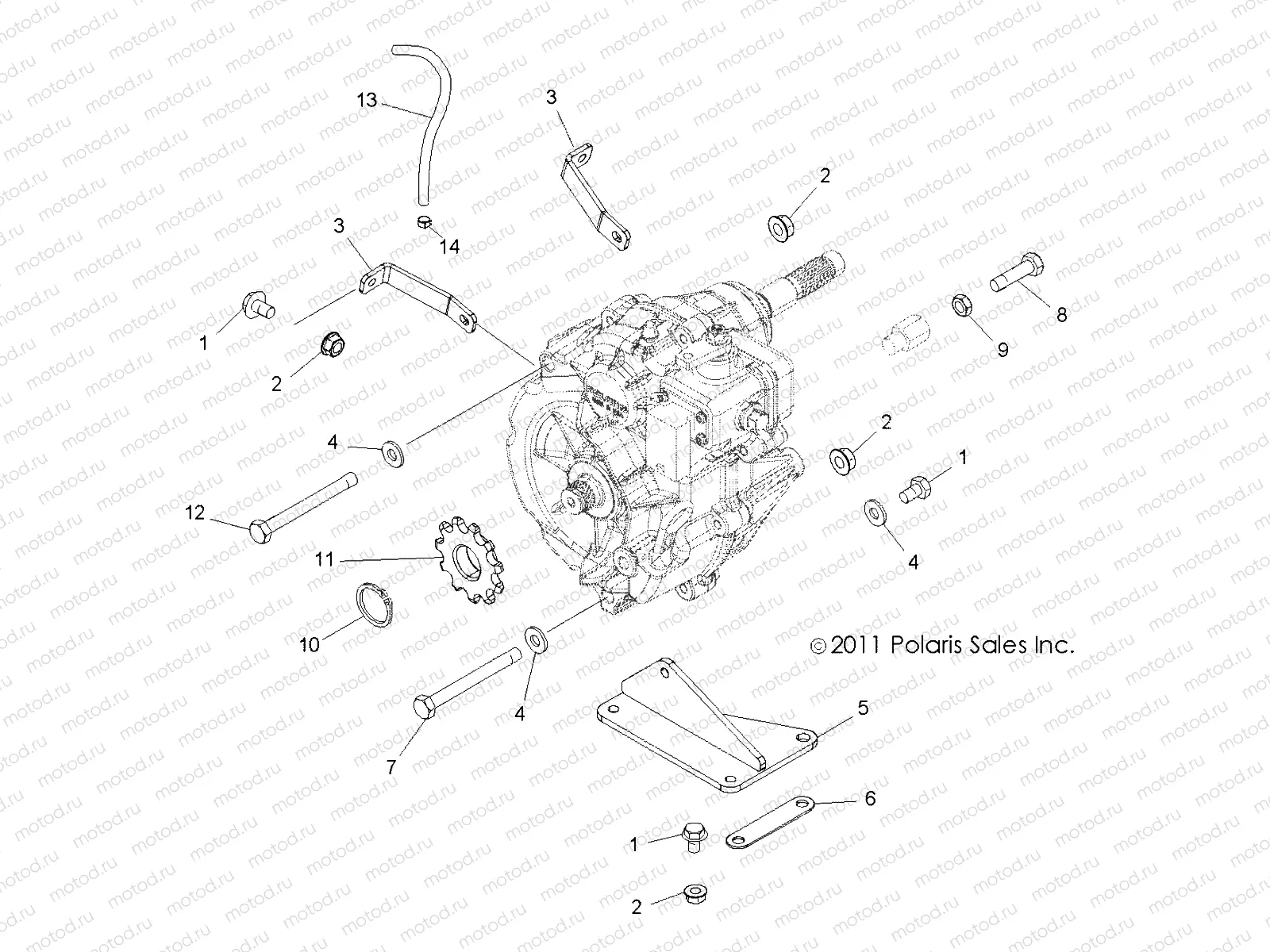 DRIVE TRAIN | DRIVE TRAIN, MAIN GEARCASE MOUNTING - A13NA32FA (49ATVTRANMTG12TBI)