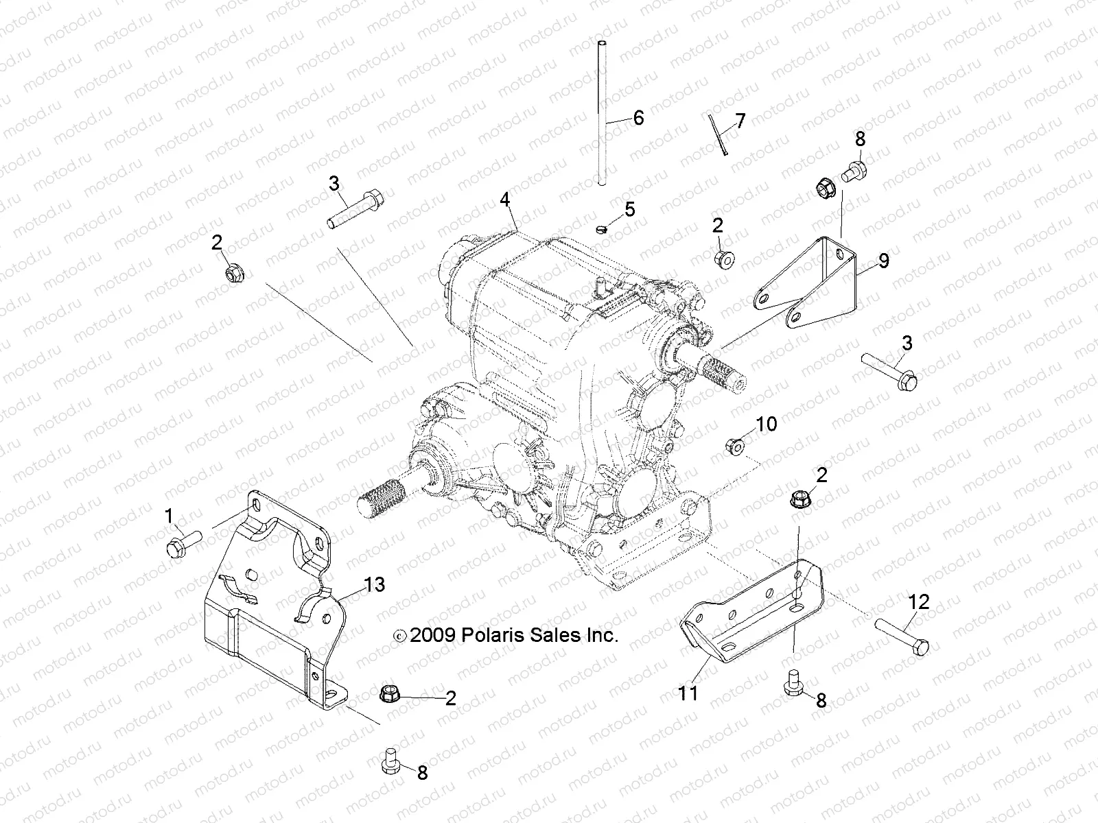 DRIVE TRAIN | DRIVE TRAIN, MAIN GEARCASE MOUNTING - R10HR76AG/AR (49RGRGEARCASEMTG106X6)