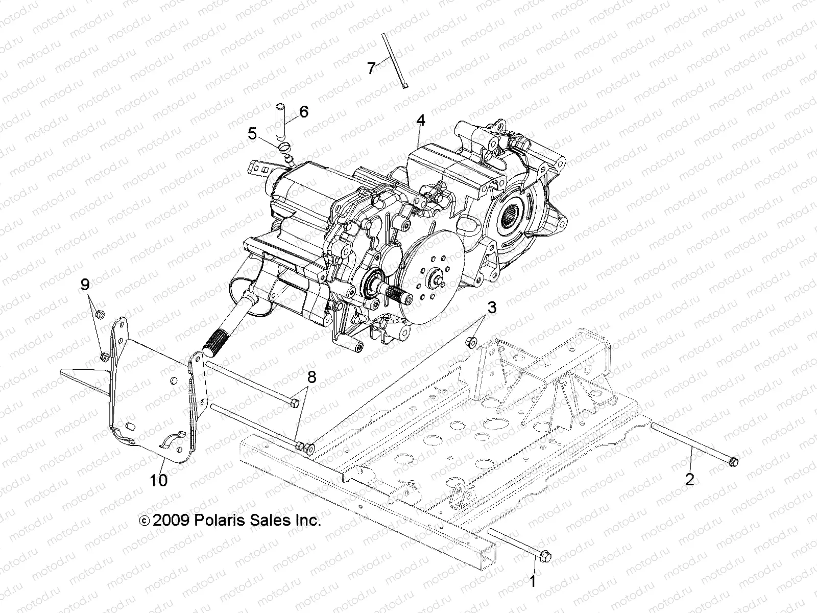 DRIVE TRAIN | DRIVE TRAIN, MAIN GEARCASE MOUNTING - R11TH76/TY76 ALL OPTIONS (49RGRGEARCASEMTG108004X4)