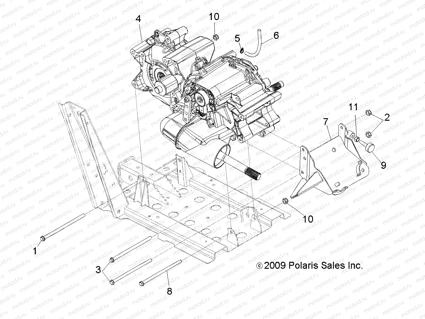 DRIVE TRAIN | DRIVE TRAIN, MAIN GEARCASE MOUNTING - R14RH45AA (49RGRGEARCASEMTG10)