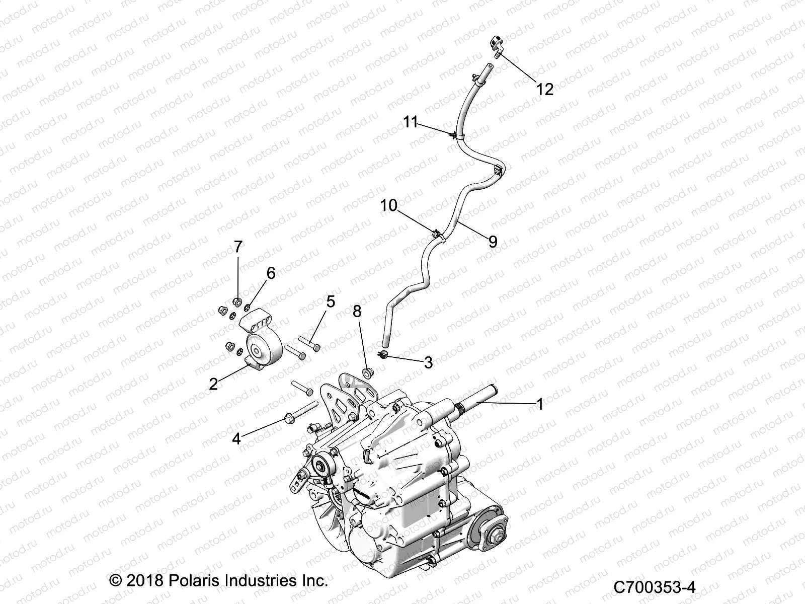 DRIVE TRAIN | DRIVE TRAIN, MAIN GEARCASE MOUNTING - Z19VEL92AK/BK/AR/BR/LR/AM/BM (C700353-4)