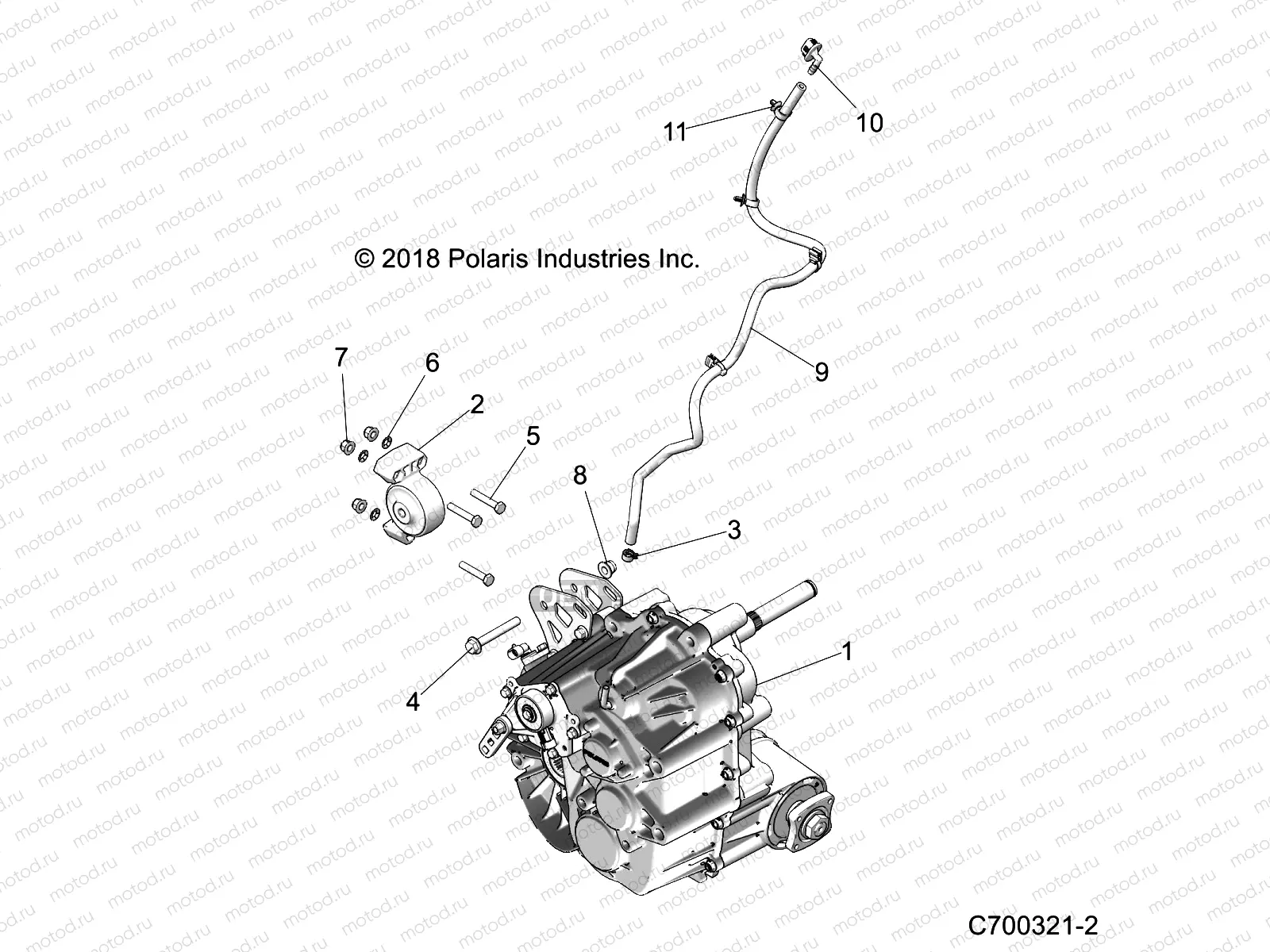 DRIVE TRAIN | DRIVE TRAIN, MAIN GEARCASE MOUNTING - Z19VFE92AC/BC/AD/BD/AM/BM/LAG/BG (C700321-2)