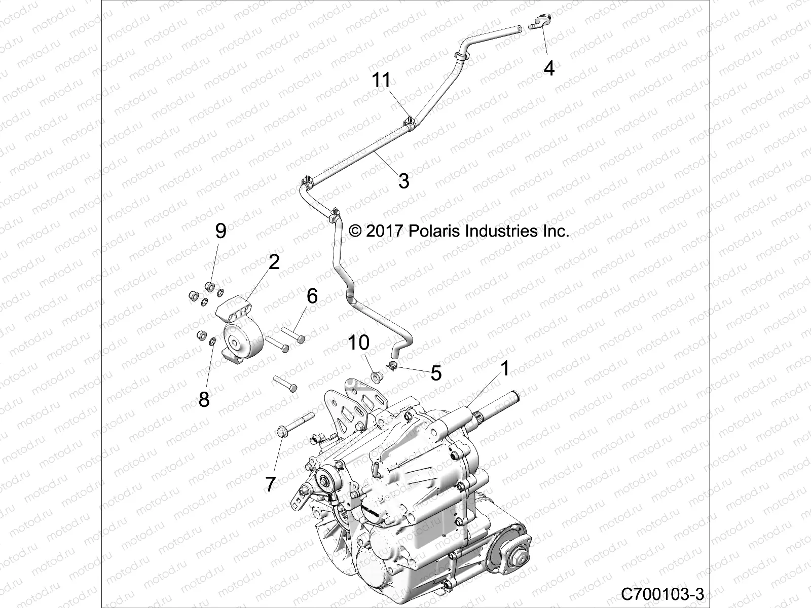 DRIVE TRAIN | DRIVE TRAIN, MAIN GEARCASE MOUNTING - Z19VGE99AK/AW/BK/BW (C700103-3)
