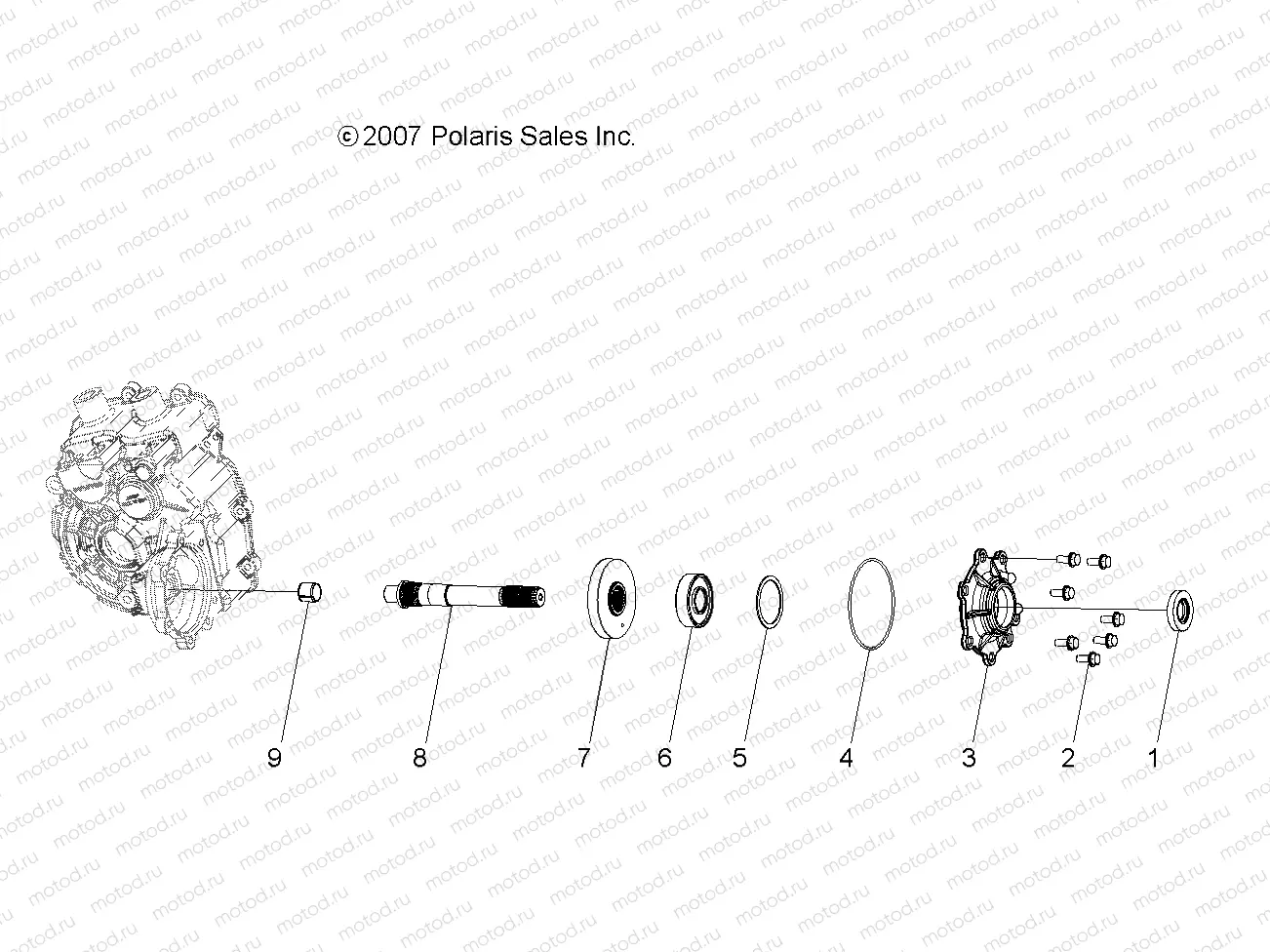 DRIVE TRAIN | DRIVE TRAIN, MAIN GEARCASE OUTPUT SHAFT - A08CL50AA (49ATVSHAFTOUTPUT086X6)