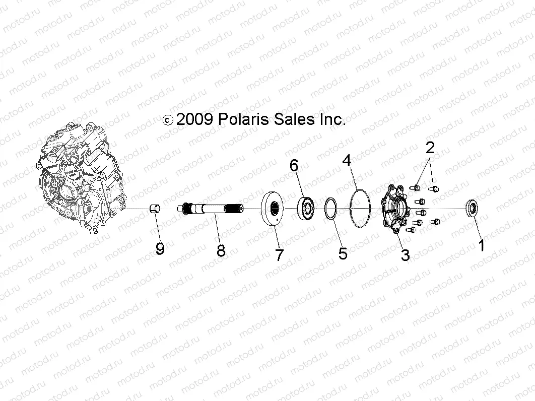 DRIVE TRAIN | DRIVE TRAIN, MAIN GEARCASE OUTPUT SHAFT - A10NG50FA (49ATVSHAFTOUTPUT1332729)