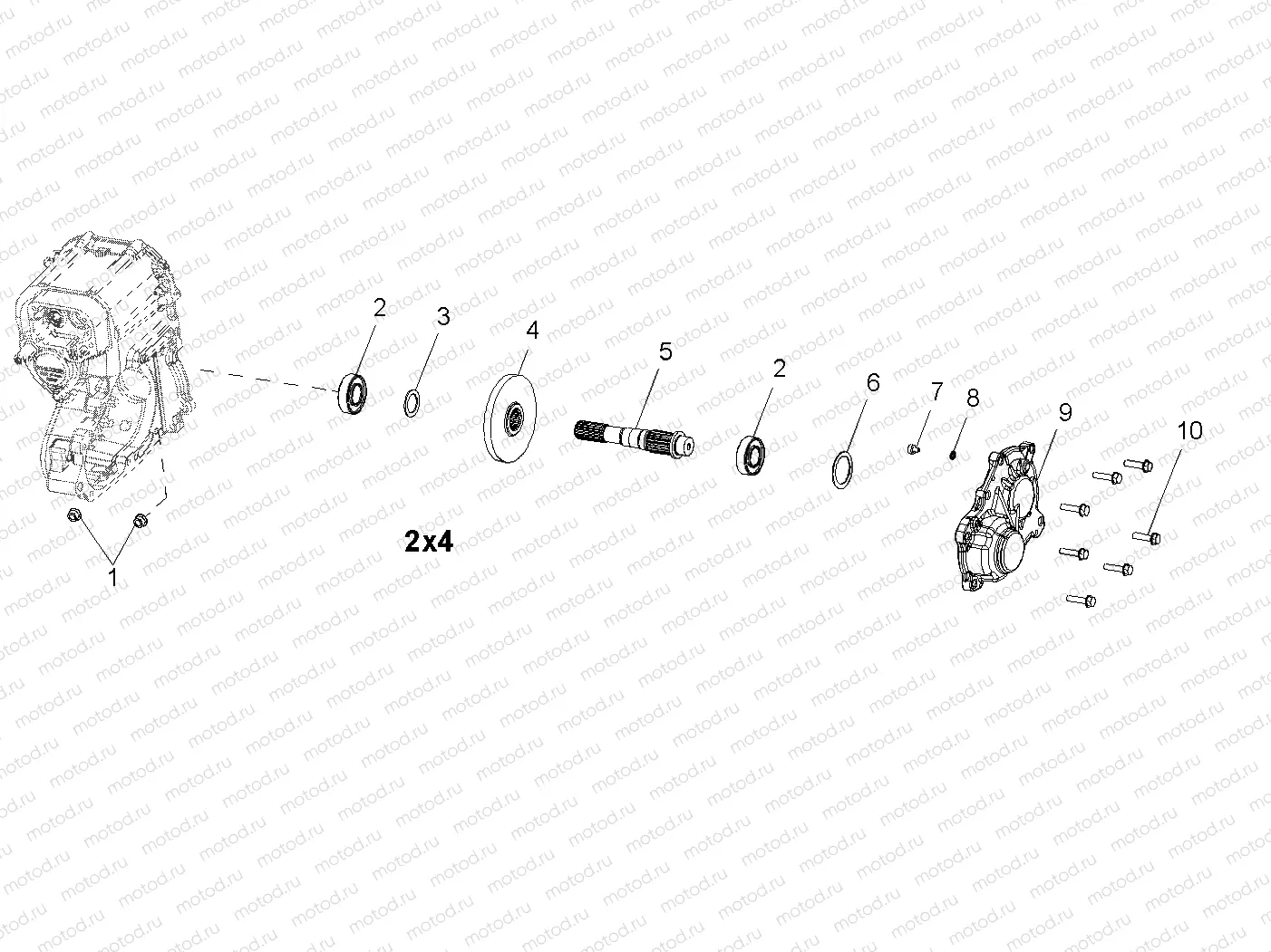 DRIVE TRAIN | DRIVE TRAIN, MAIN GEARCASE OUTPUT SHAFT - R08RB50AA (49RGRTRANSOTPT082X4)