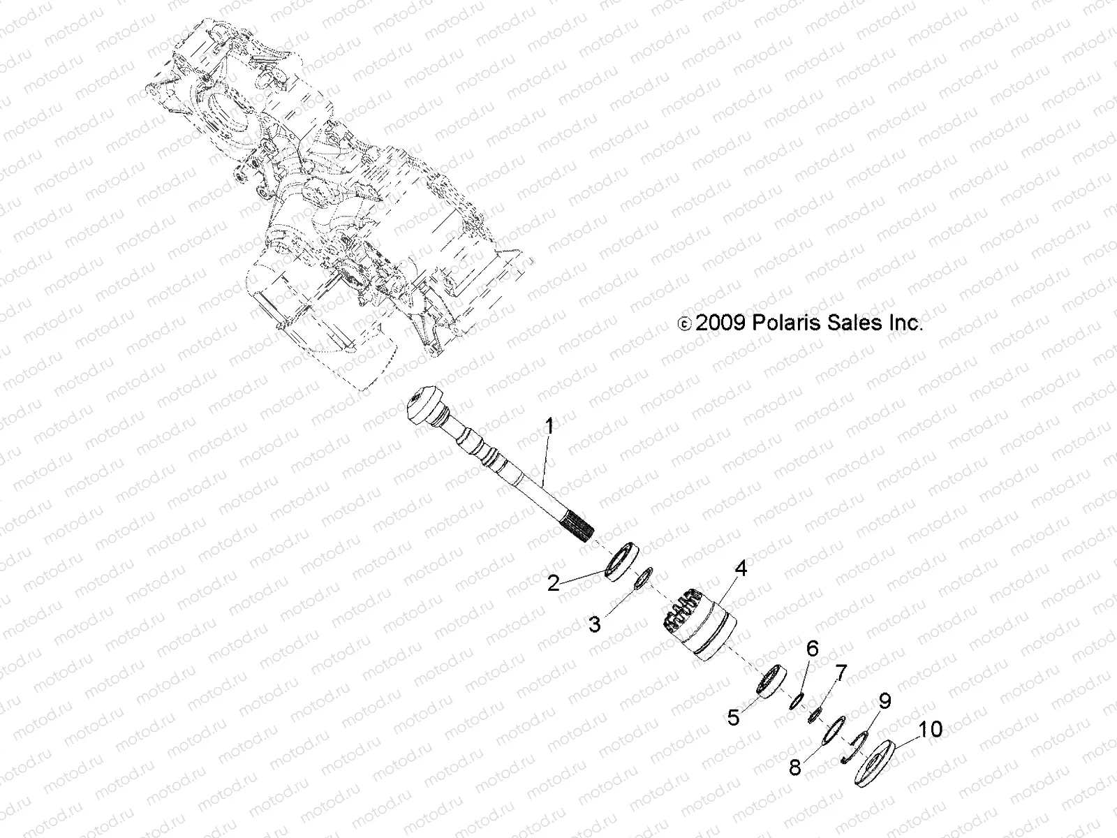 DRIVE TRAIN | DRIVE TRAIN, MAIN GEARCASE OUTPUT SHAFT - R10RH45AG/AH/AR (49RGRTRANSOTPT10450)