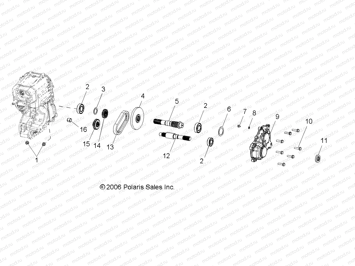 DRIVE TRAIN | DRIVE TRAIN, MAIN GEARCASE OUTPUT SHAFT - R13HR76AG/AR (4999202219920221D06)