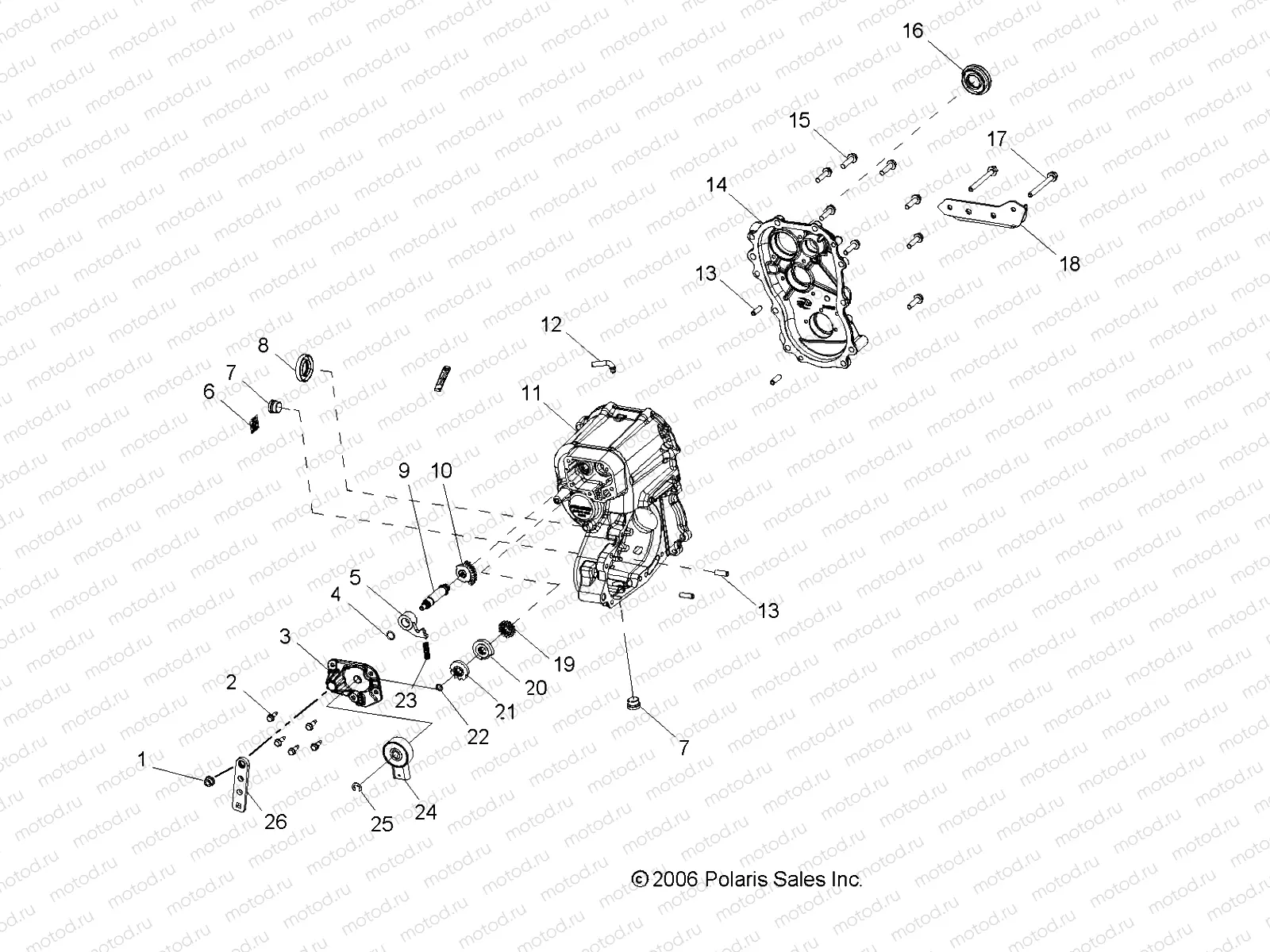 DRIVE TRAIN | DRIVE TRAIN, MAIN GEARCASE - R08RH50AF/AR/AT (49RGRTRANS07500EFI)