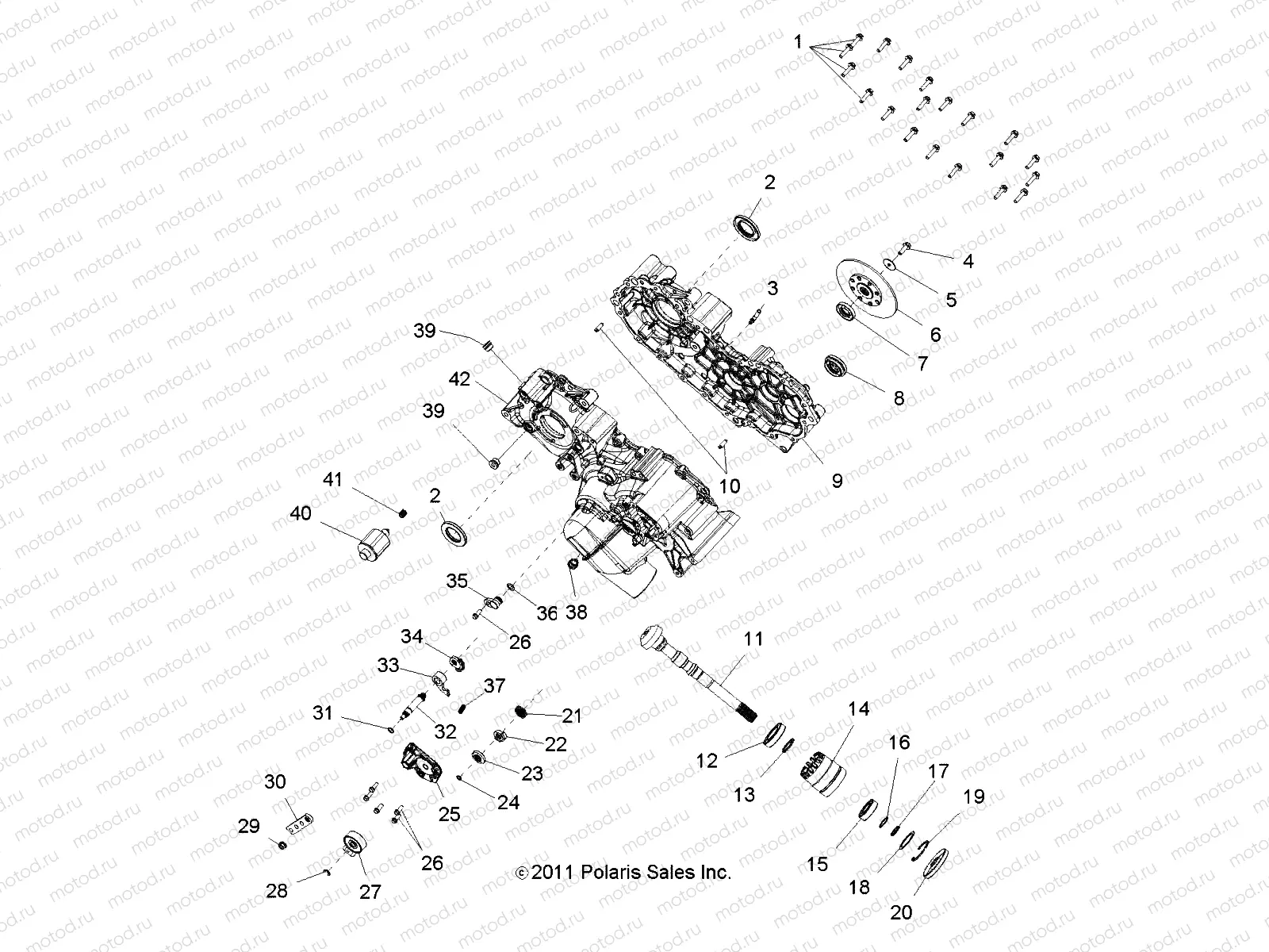 DRIVE TRAIN | DRIVE TRAIN, MAIN GEARCASE - R13WH76AG/AR/EAH/EAI (49RGRGEARCASE1332977)