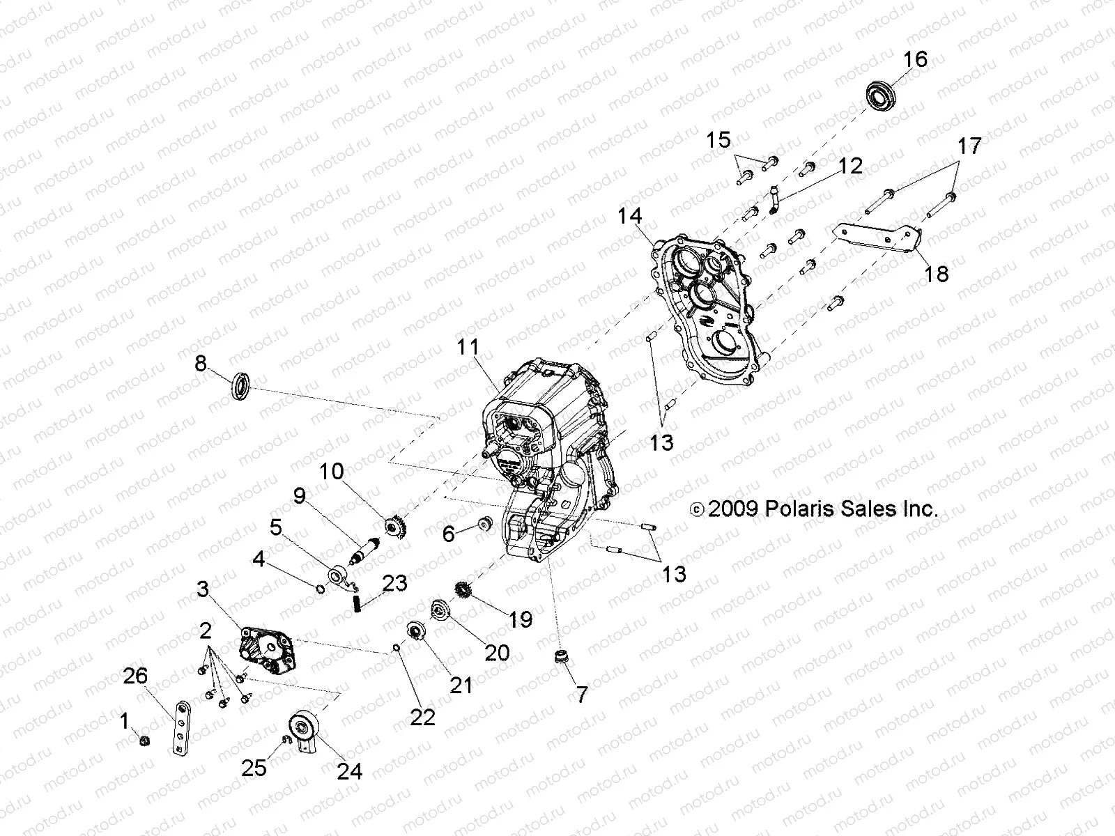 DRIVE TRAIN | DRIVE TRAIN, MAIN GEARCASE - R17RAA76NA (49RGRGEARCASE106X6)